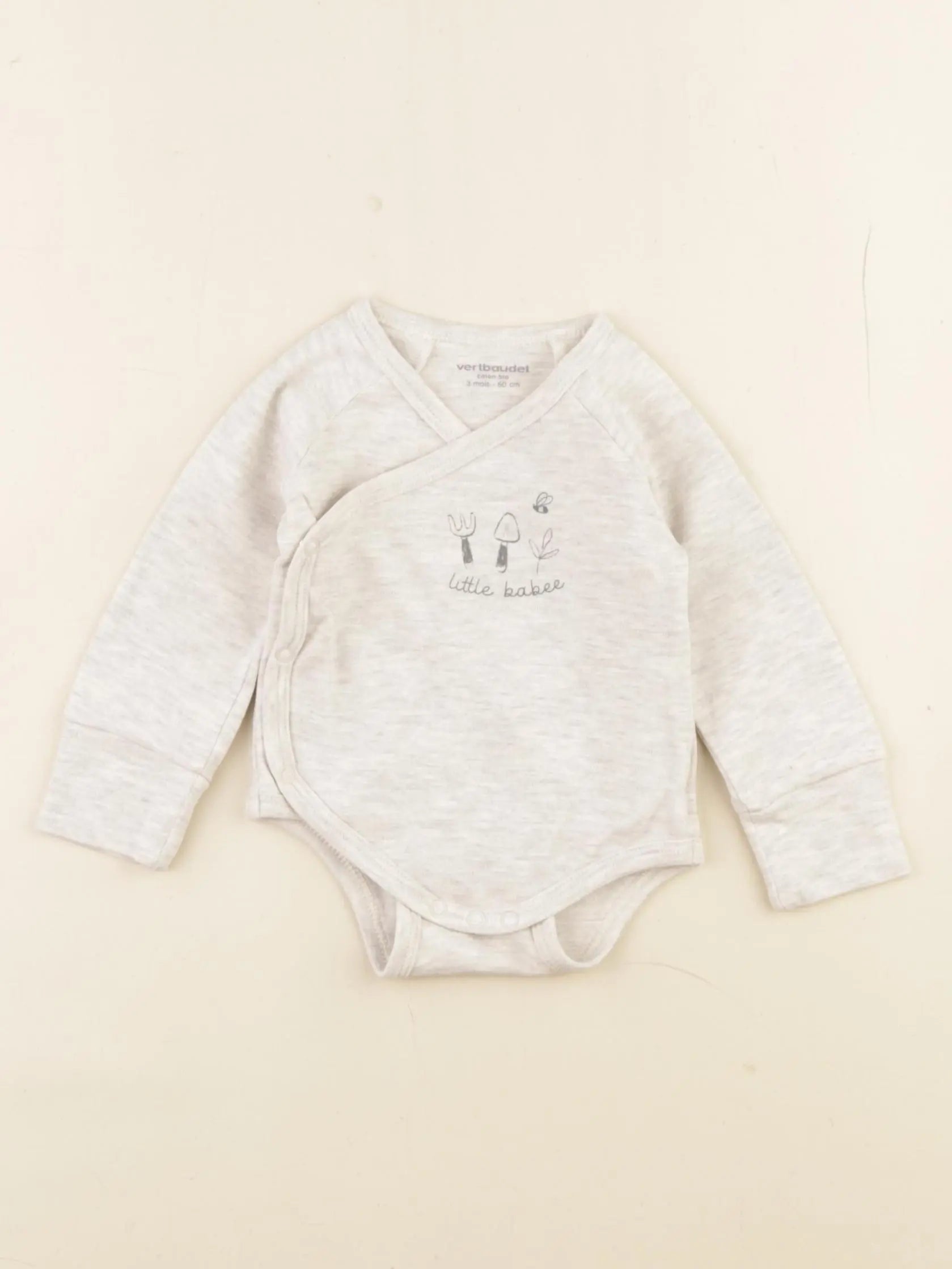 Vertbaudet - body beige - 3 mois