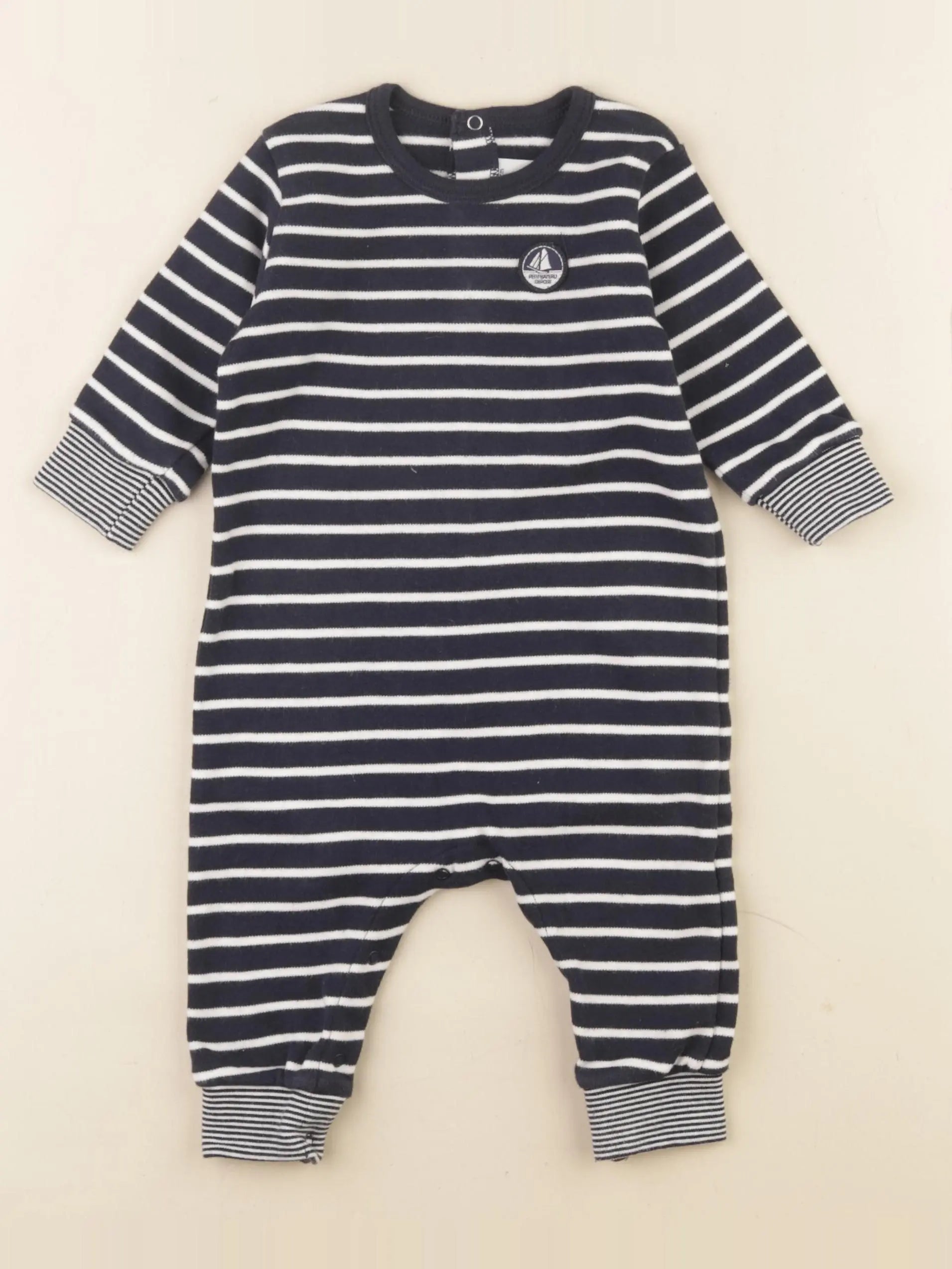 Petit Bateau - pyjama coton bleu - 6 mois