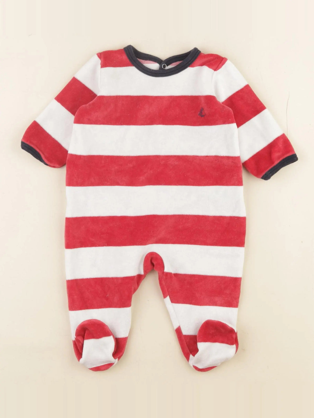 Petit Bateau - pyjama velours rouge - 3 mois
