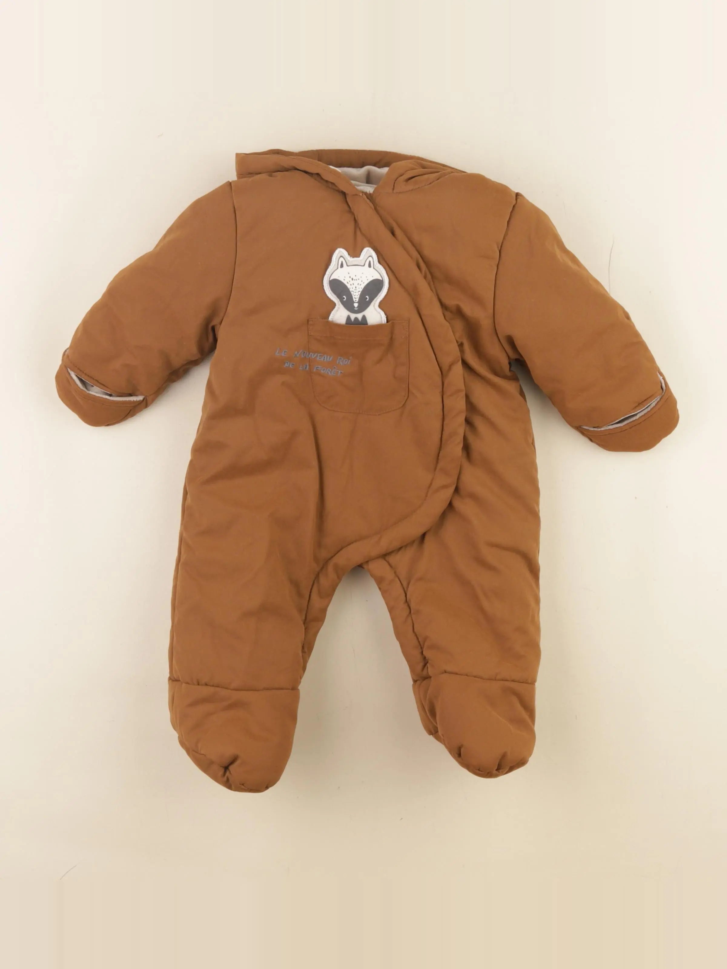 Vertbaudet - combi-pilote marron - 3 mois