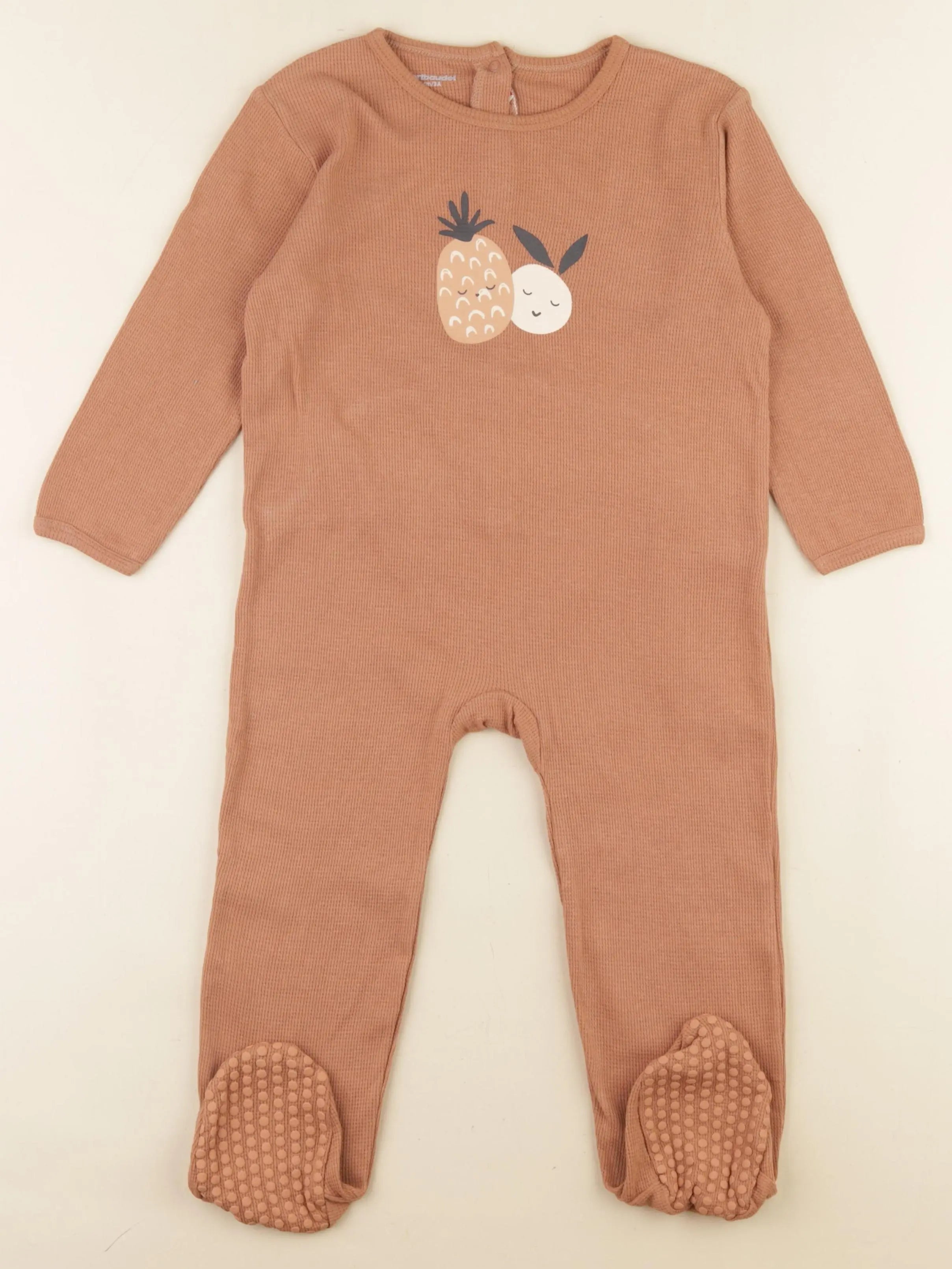Vertbaudet - pyjama coton marron - 3 ans