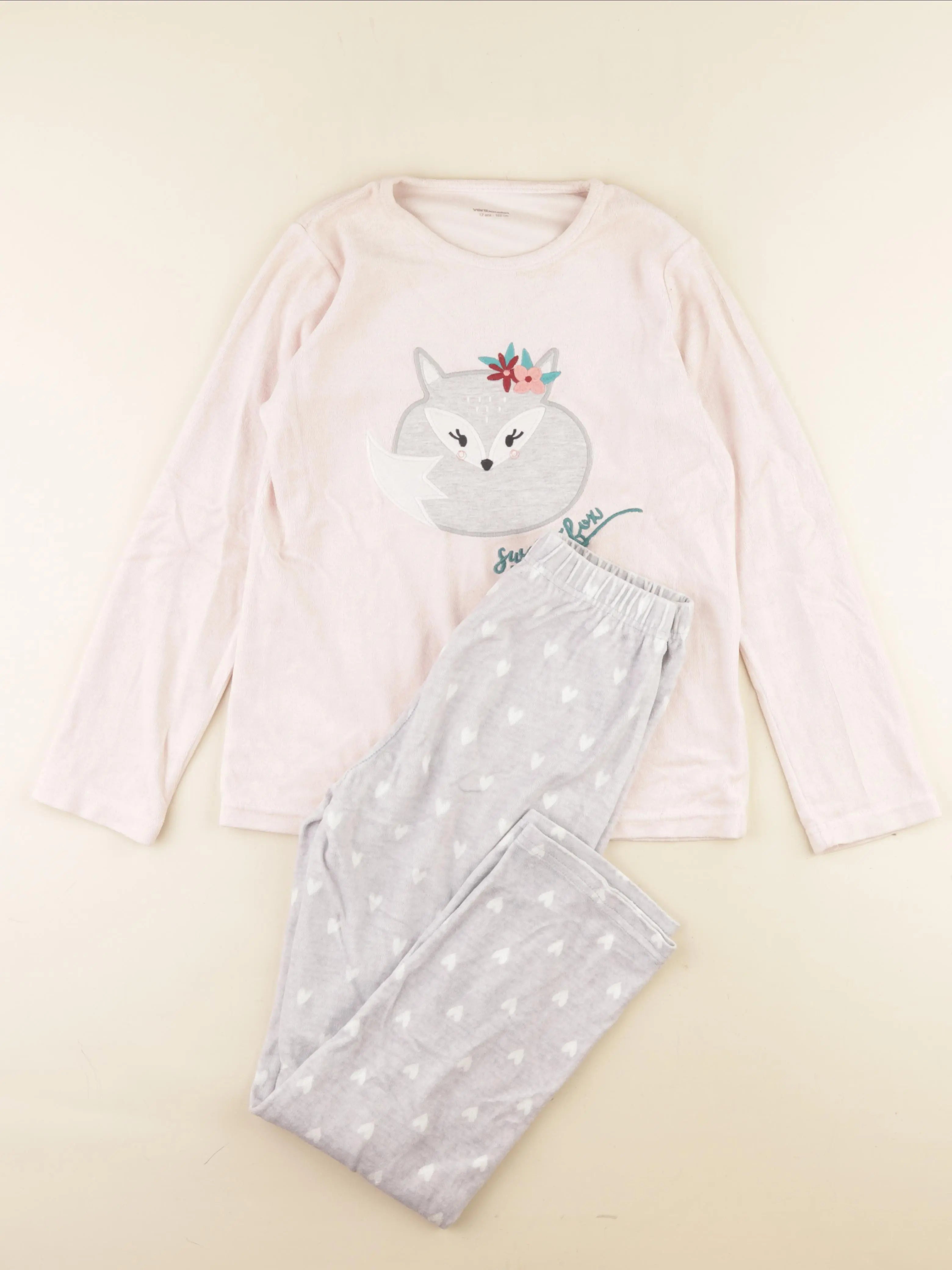 Vertbaudet - pyjama velours multicolore - 12 ans