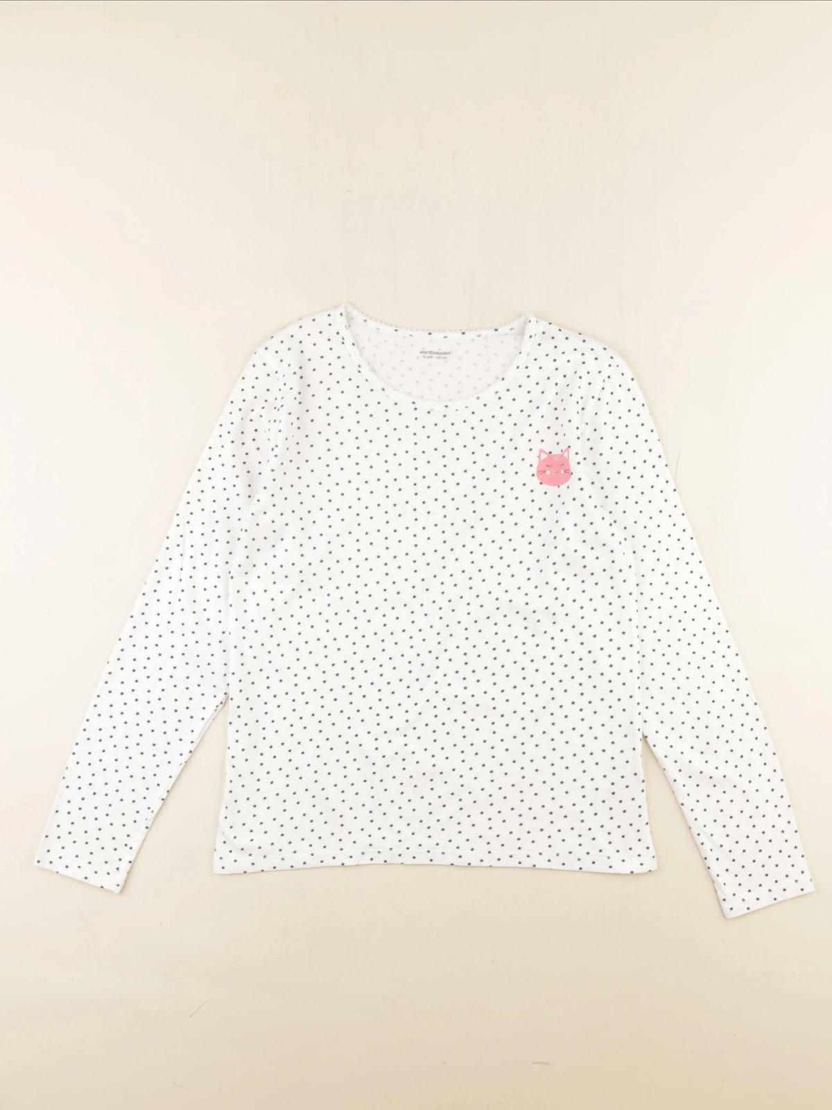Vertbaudet - tee-shirt rose, blanc - 12 ans