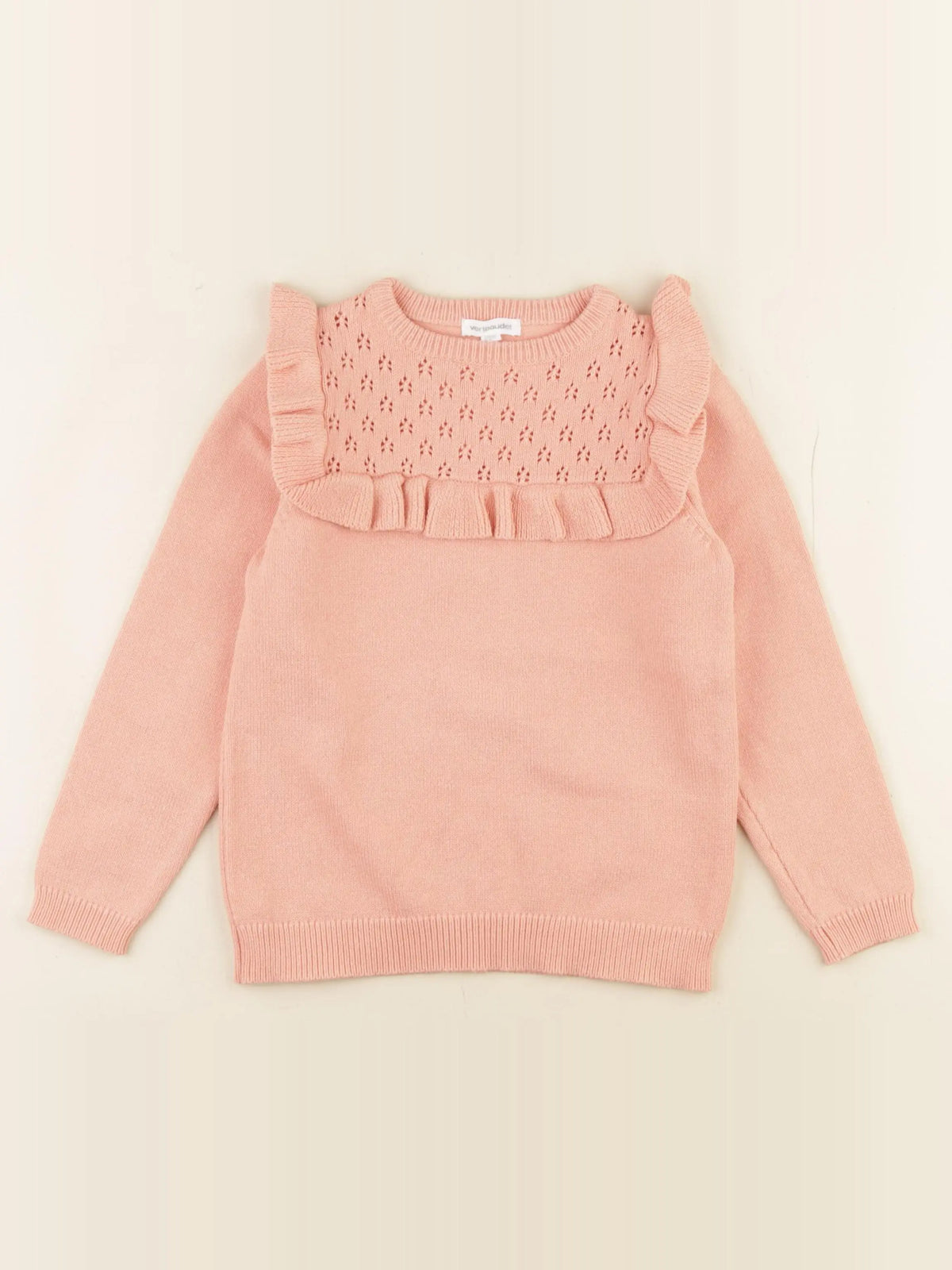 Vertbaudet - pull orange - 6 ans