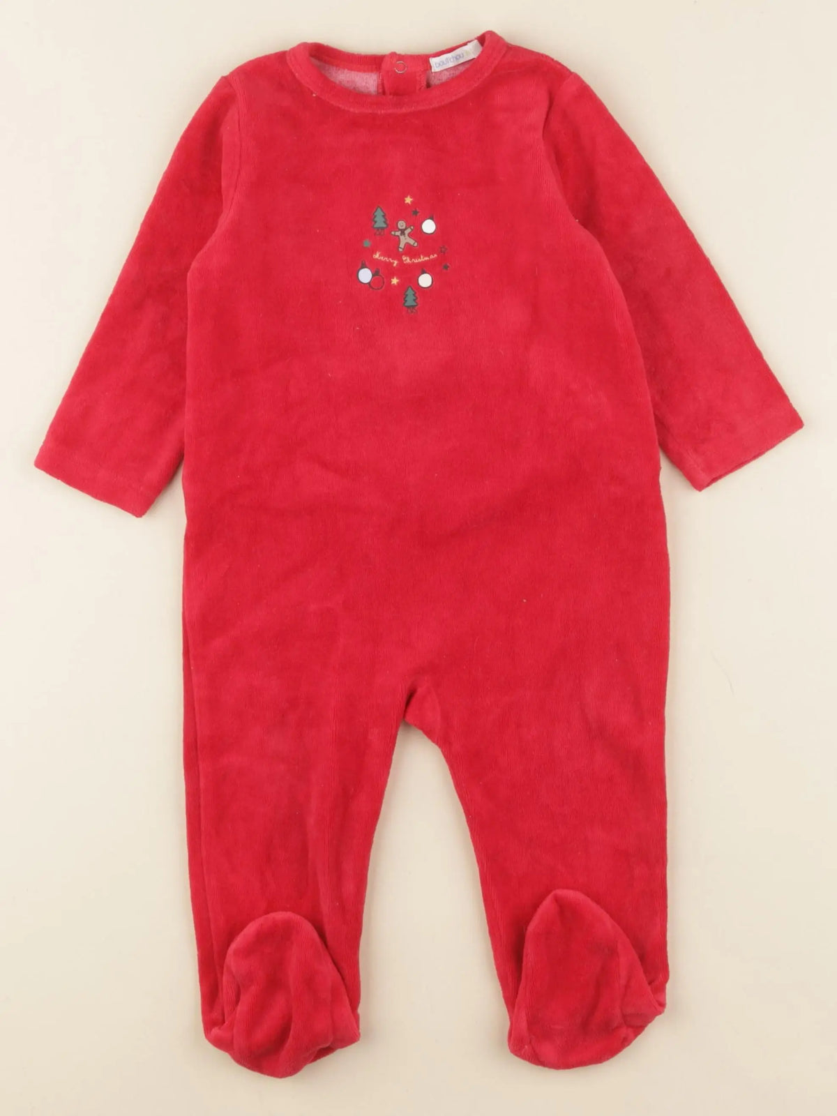 Boutchou - pyjama velours rouge - 12 mois