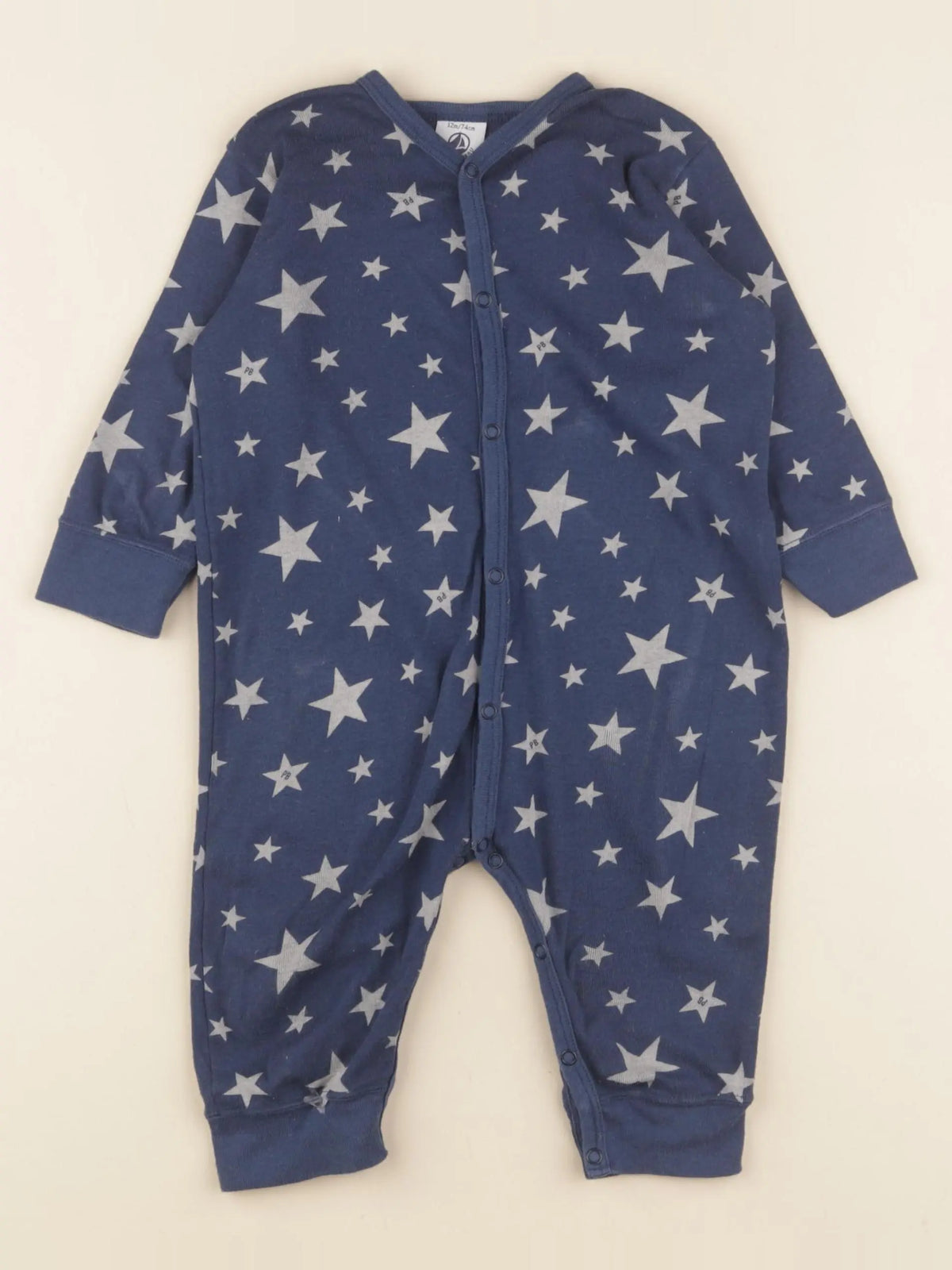 Petit Bateau - pyjama coton bleu - 12 mois