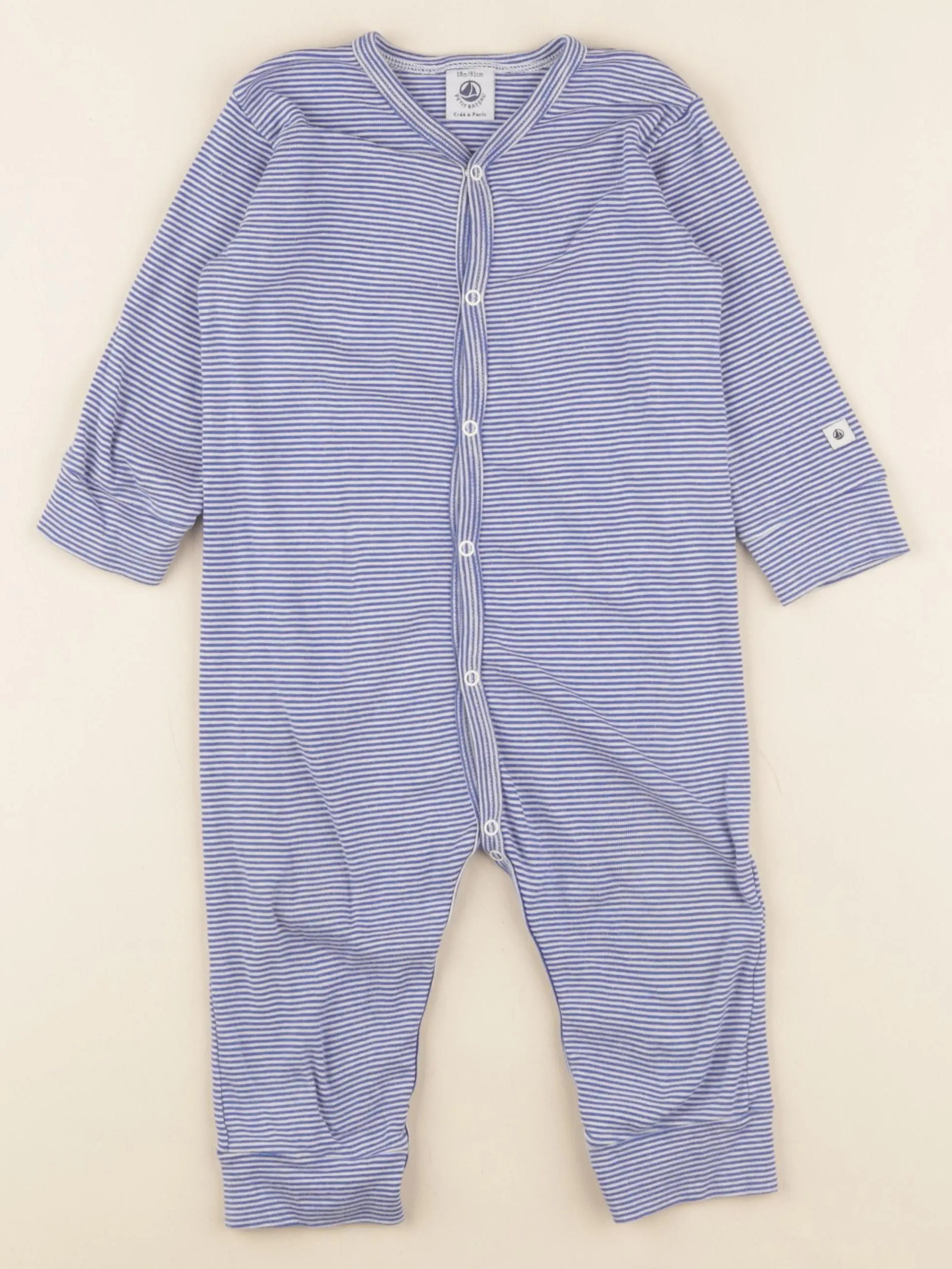 Petit Bateau - pyjama coton bleu - 18 mois