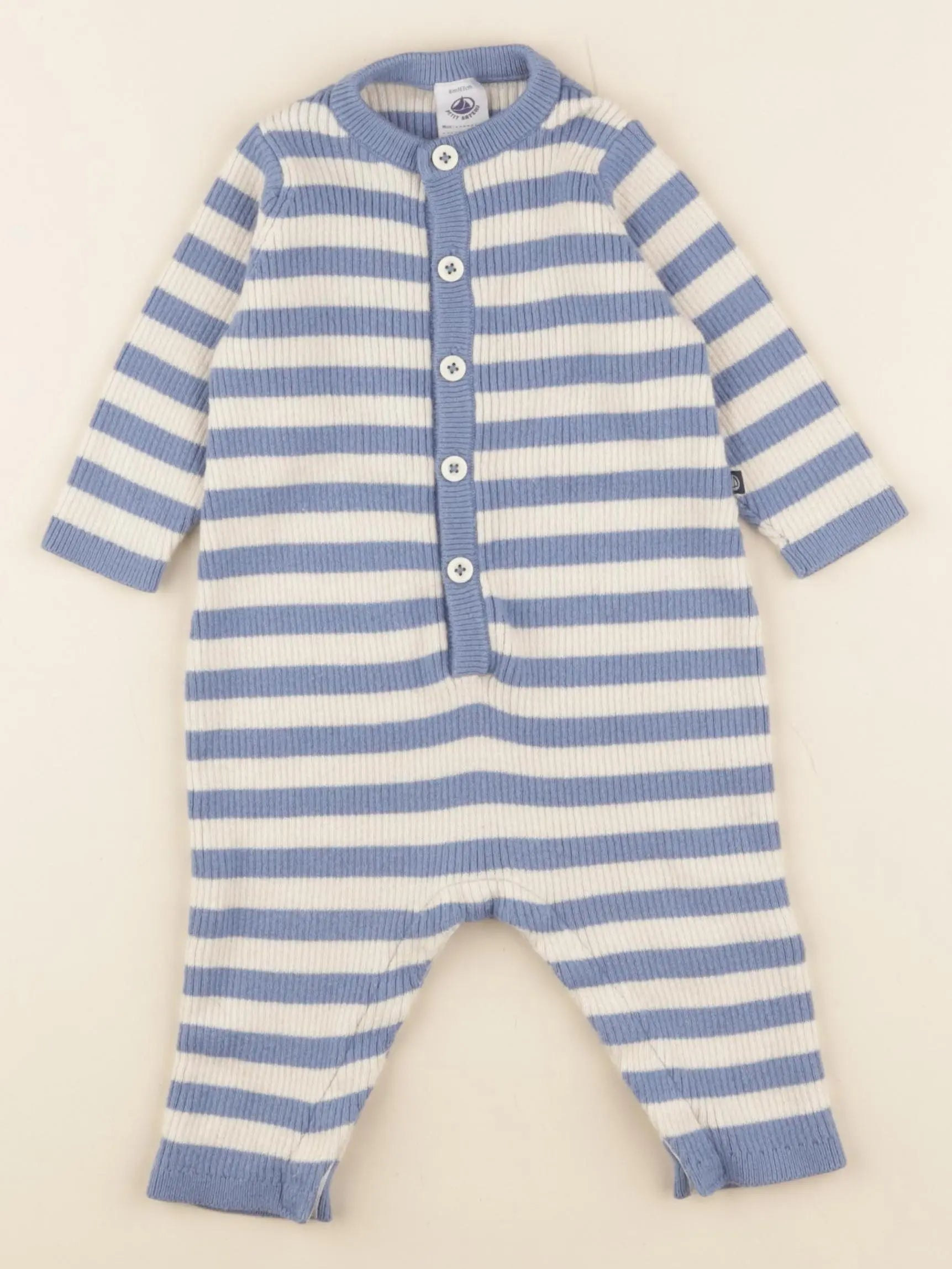 Petit Bateau - combinaison bleu - 6 mois
