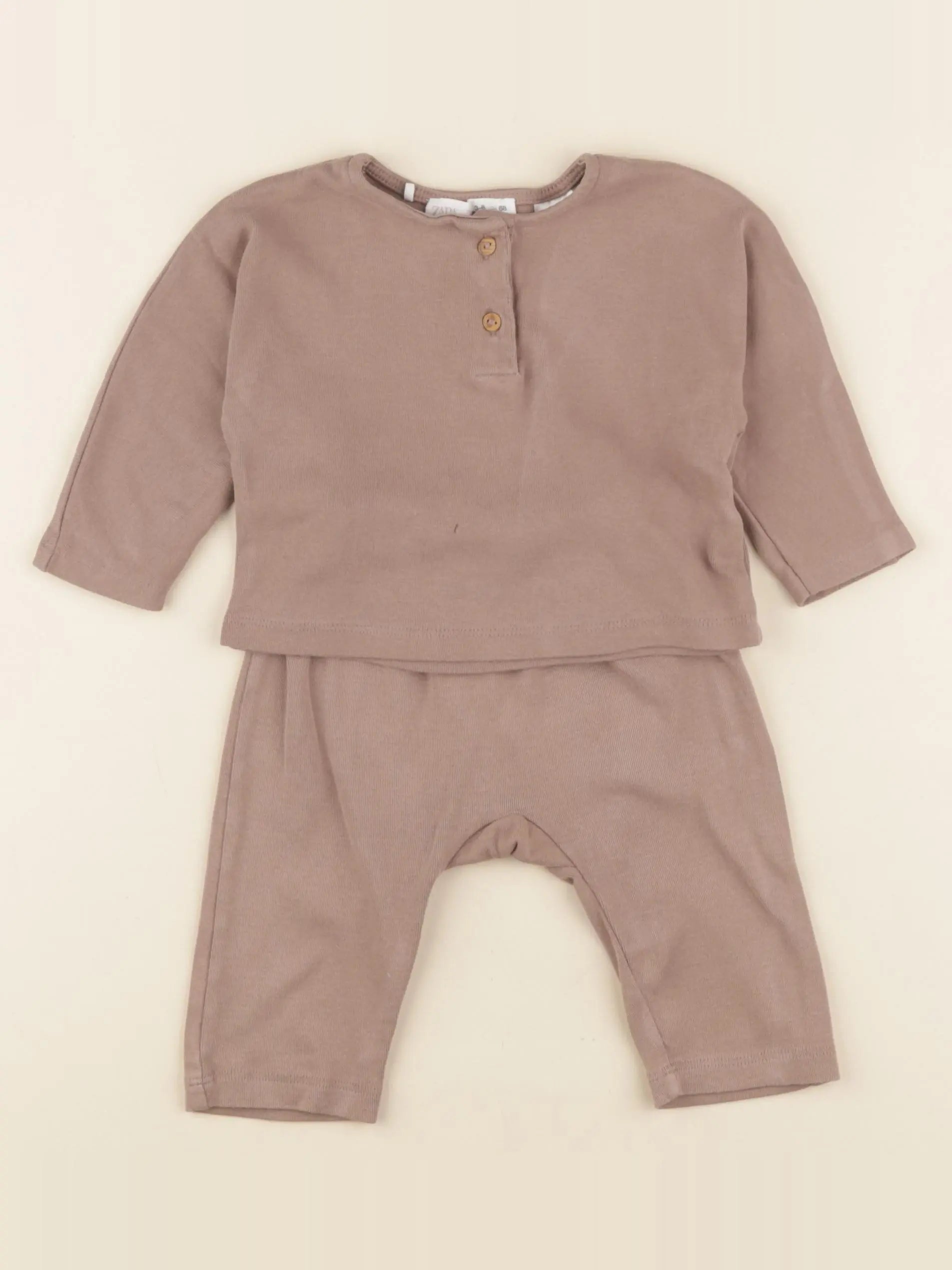 Zara - ensemble marron - 3/6 mois