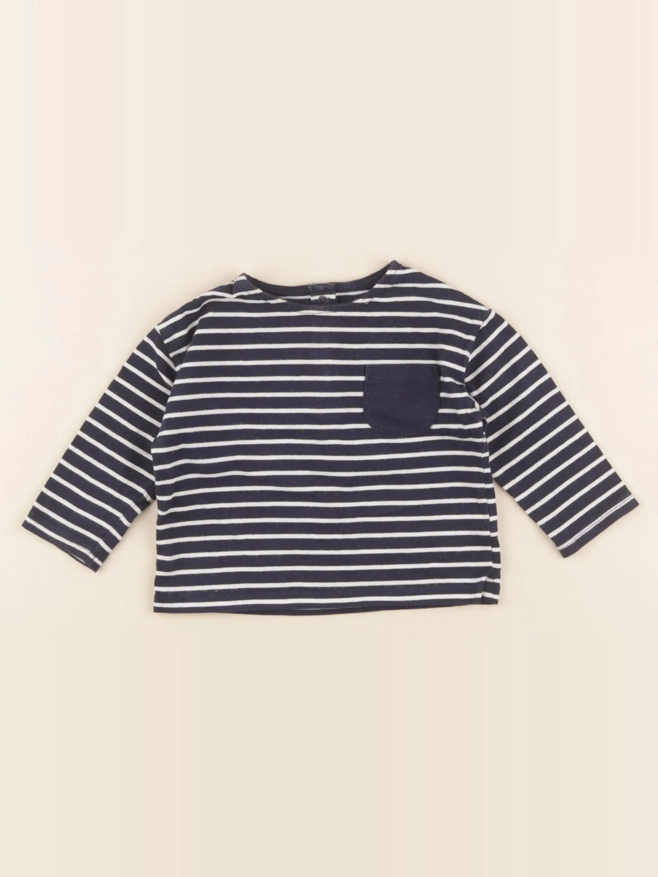 Vertbaudet - tee-shirt bleu - 12 mois