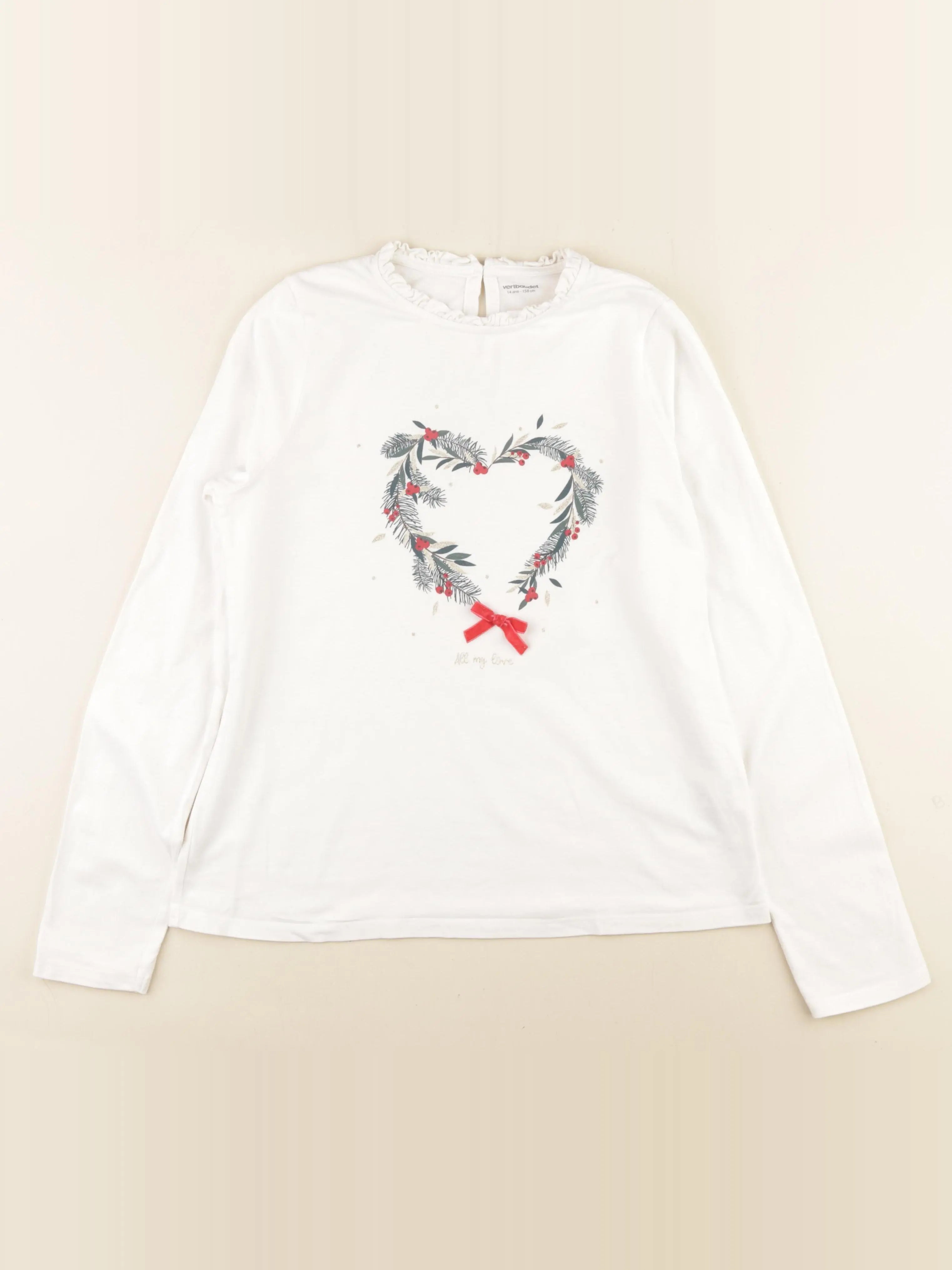 Vertbaudet - tee-shirt blanc - 14 ans