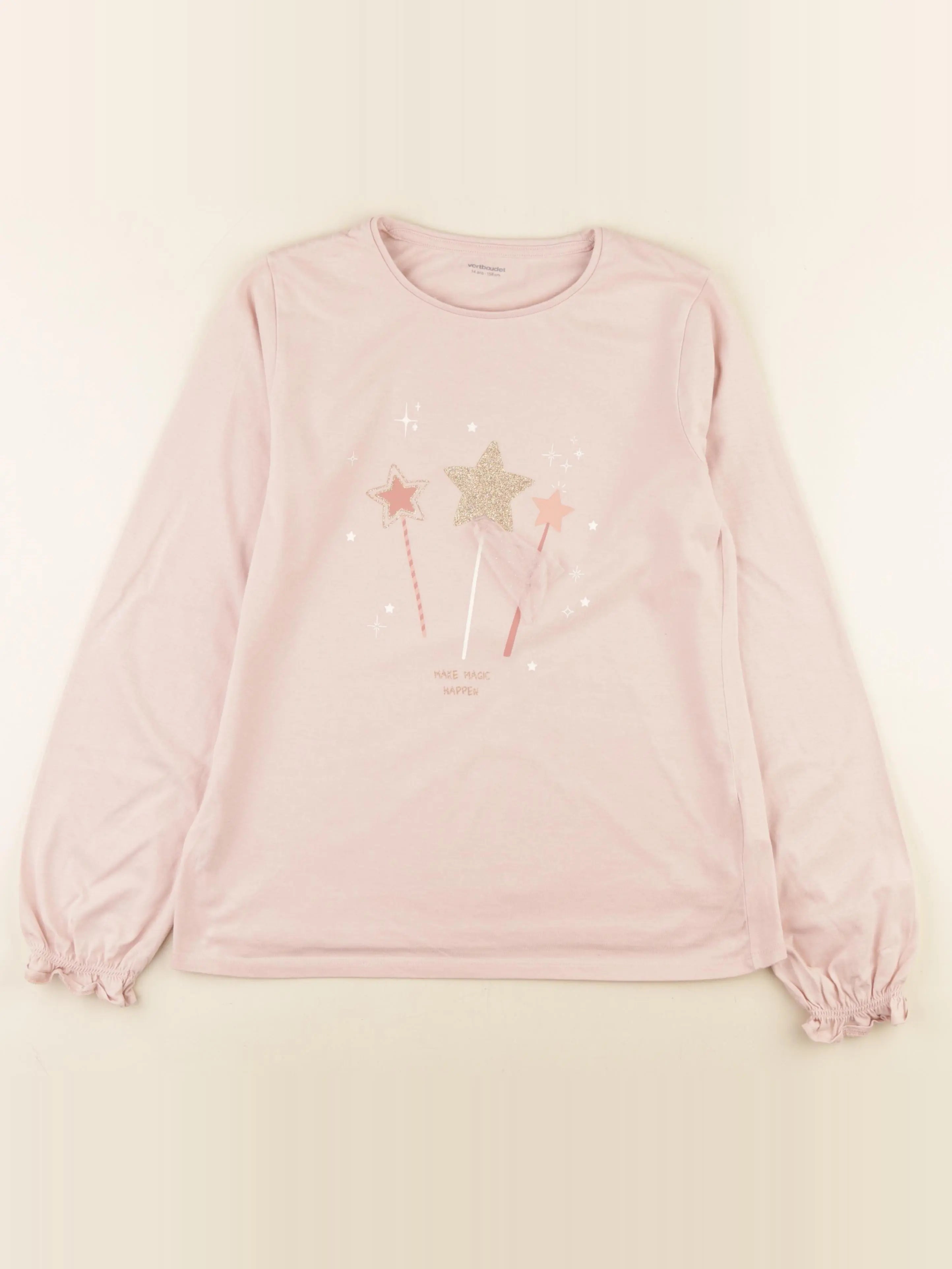 Vertbaudet - tee-shirt rose - 14 ans