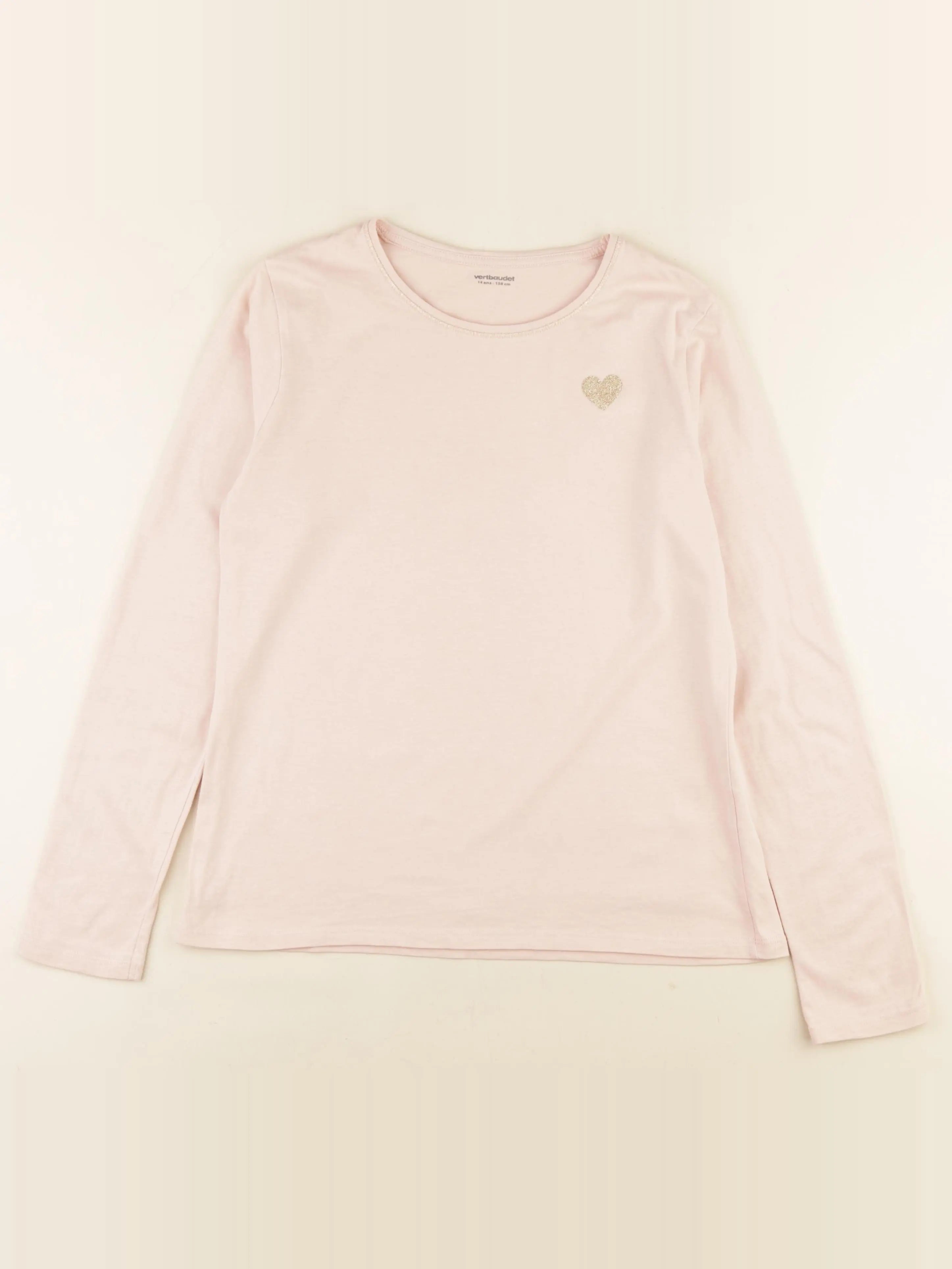 Vertbaudet - tee-shirt rose - 14 ans
