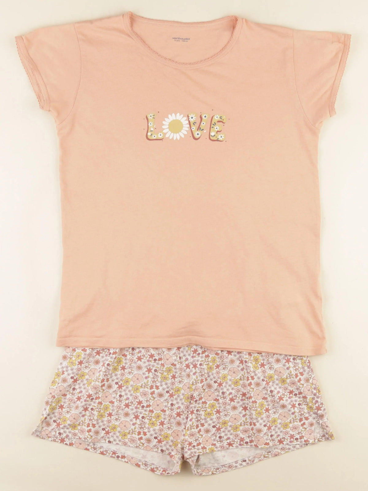 Vertbaudet - pyjama coton orange - 14 ans