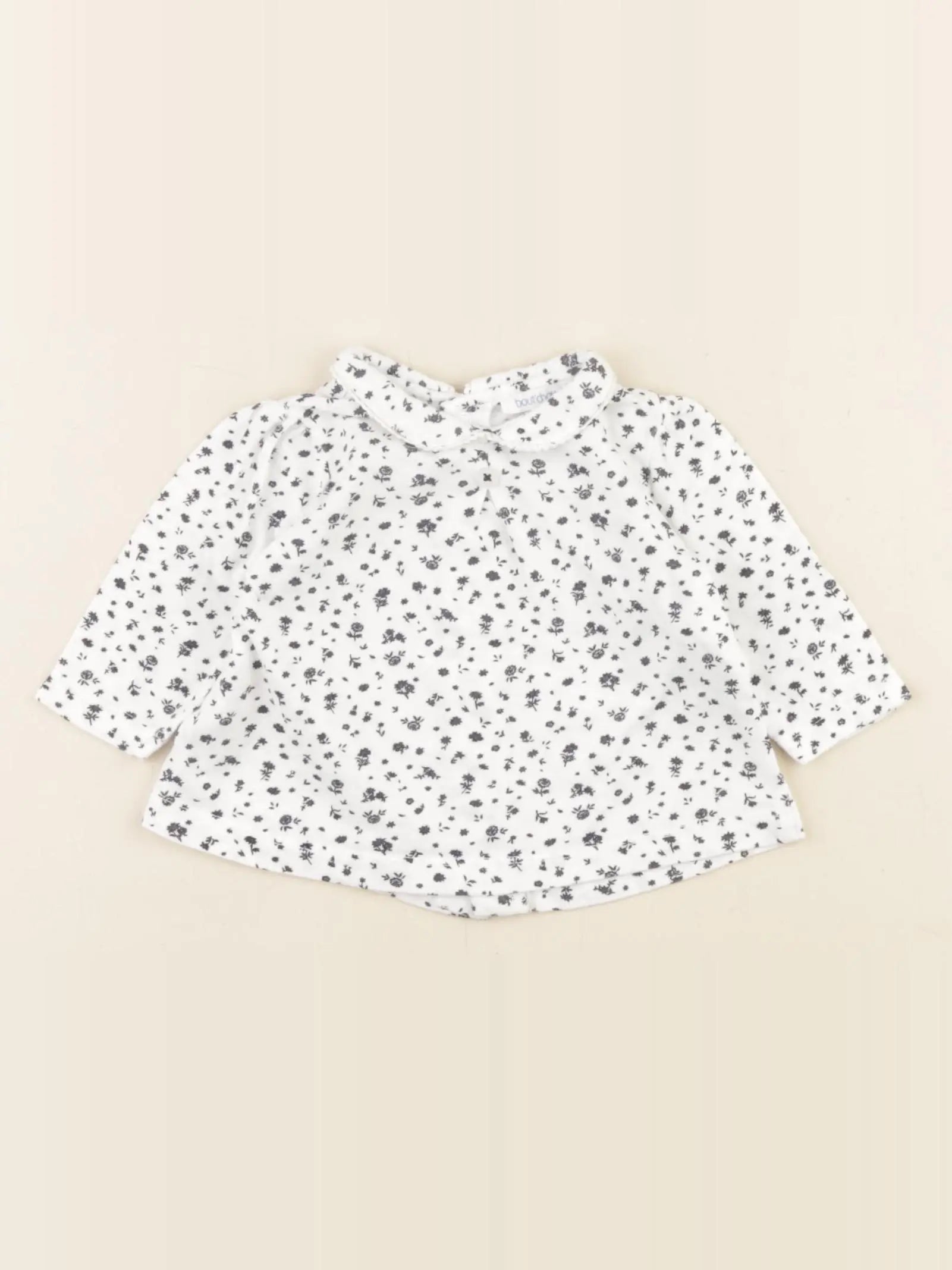 Boutchou - tee-shirt blanc, noir - 1 mois