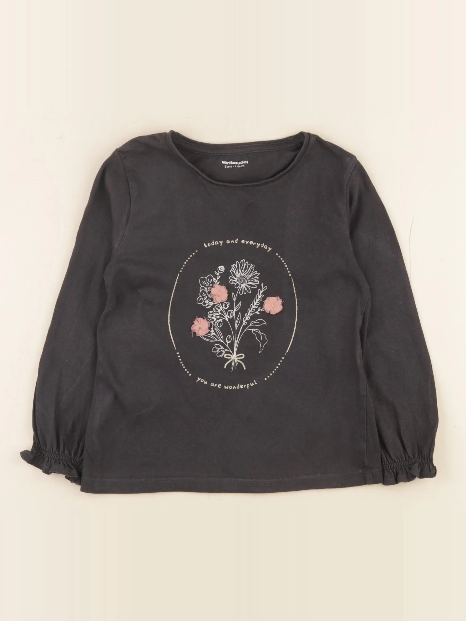 Vertbaudet - tee-shirt gris - 5 ans