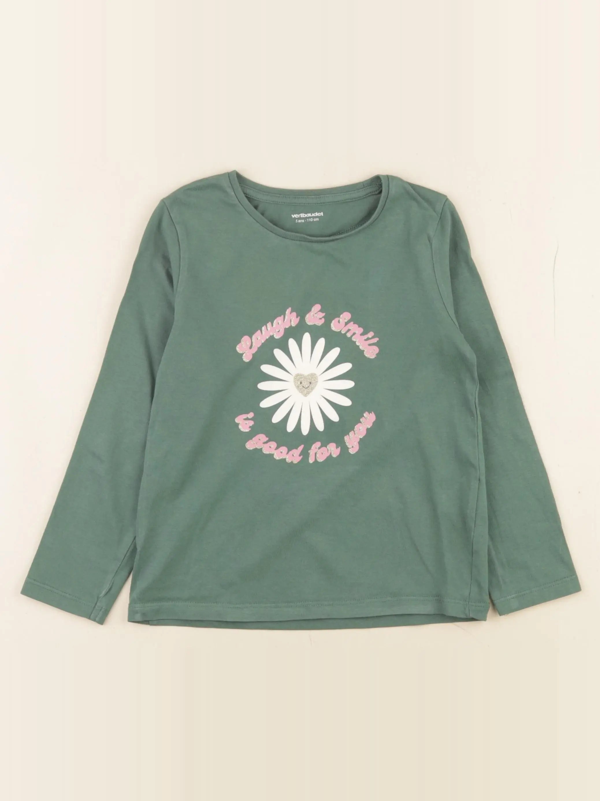 Vertbaudet - tee-shirt vert - 5 ans