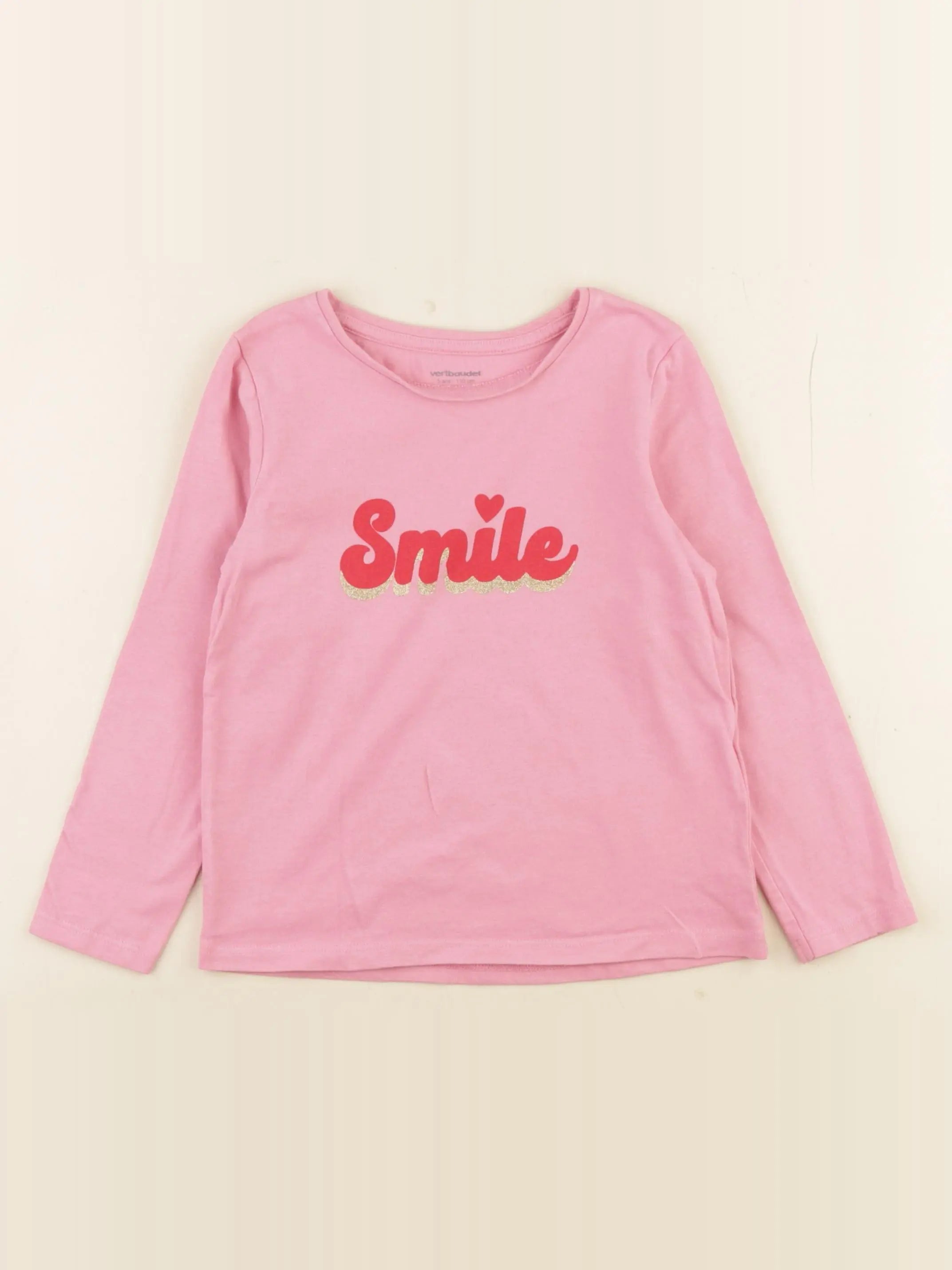 Vertbaudet - tee-shirt rose - 5 ans