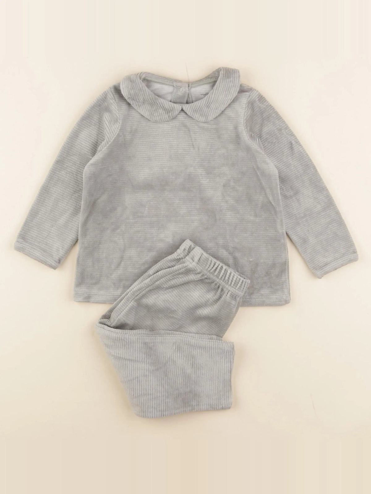 Vertbaudet - pyjama velours vert - 2 ans
