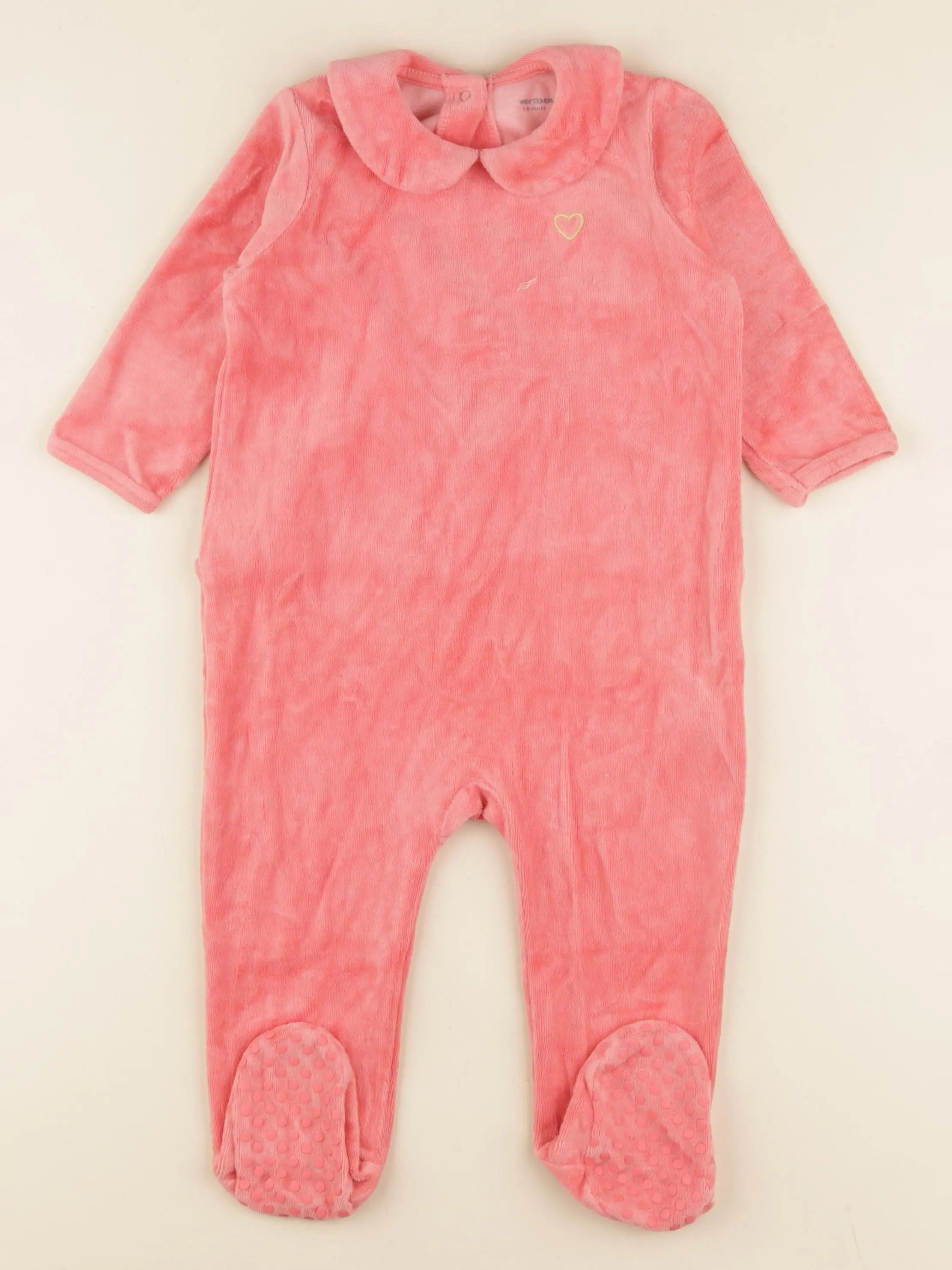 Vertbaudet - pyjama velours rose - 18 mois