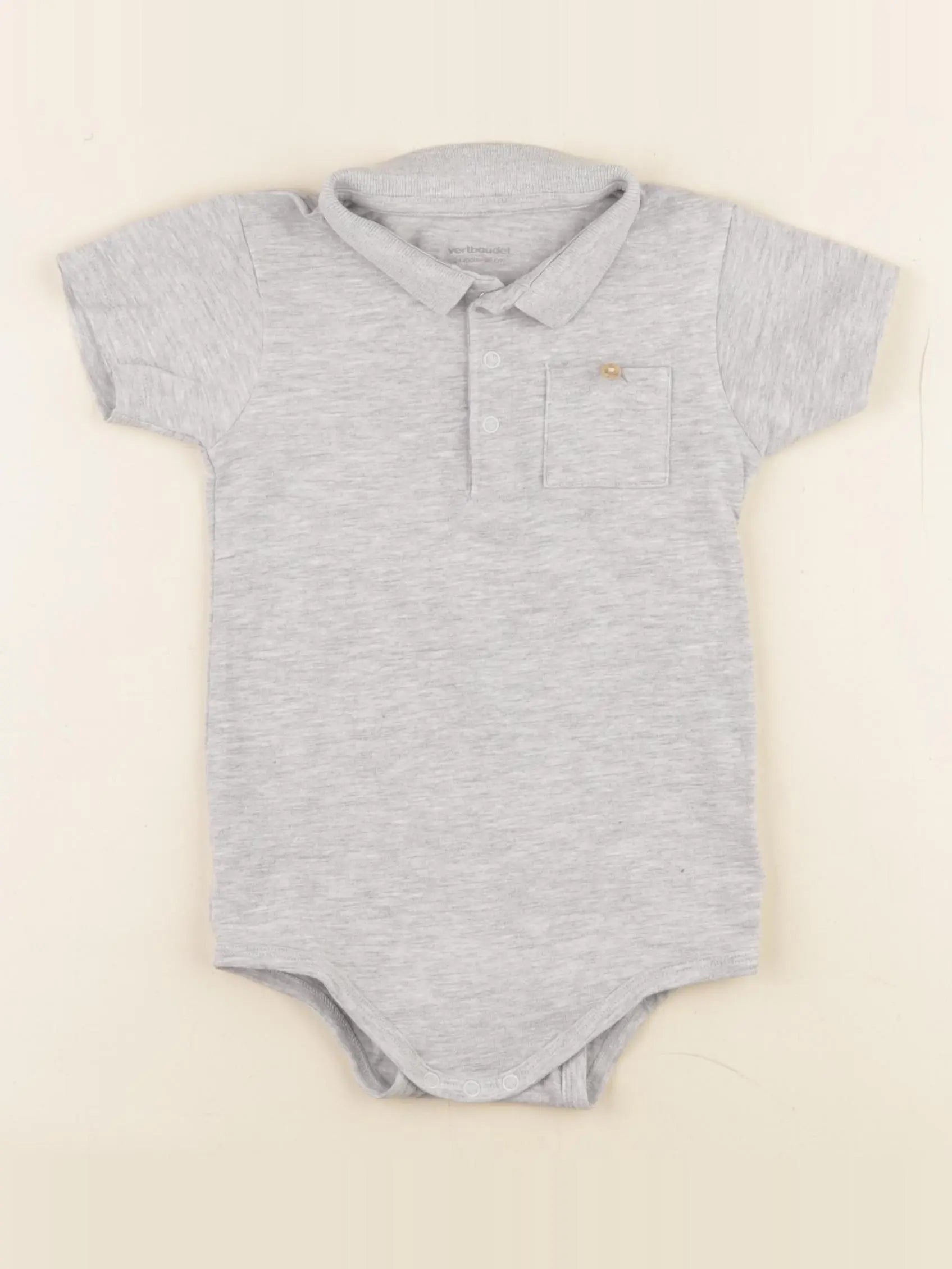 Vertbaudet - body à col gris - 24 mois