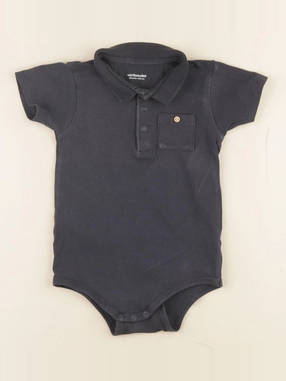 Vertbaudet - body à col gris - 24 mois