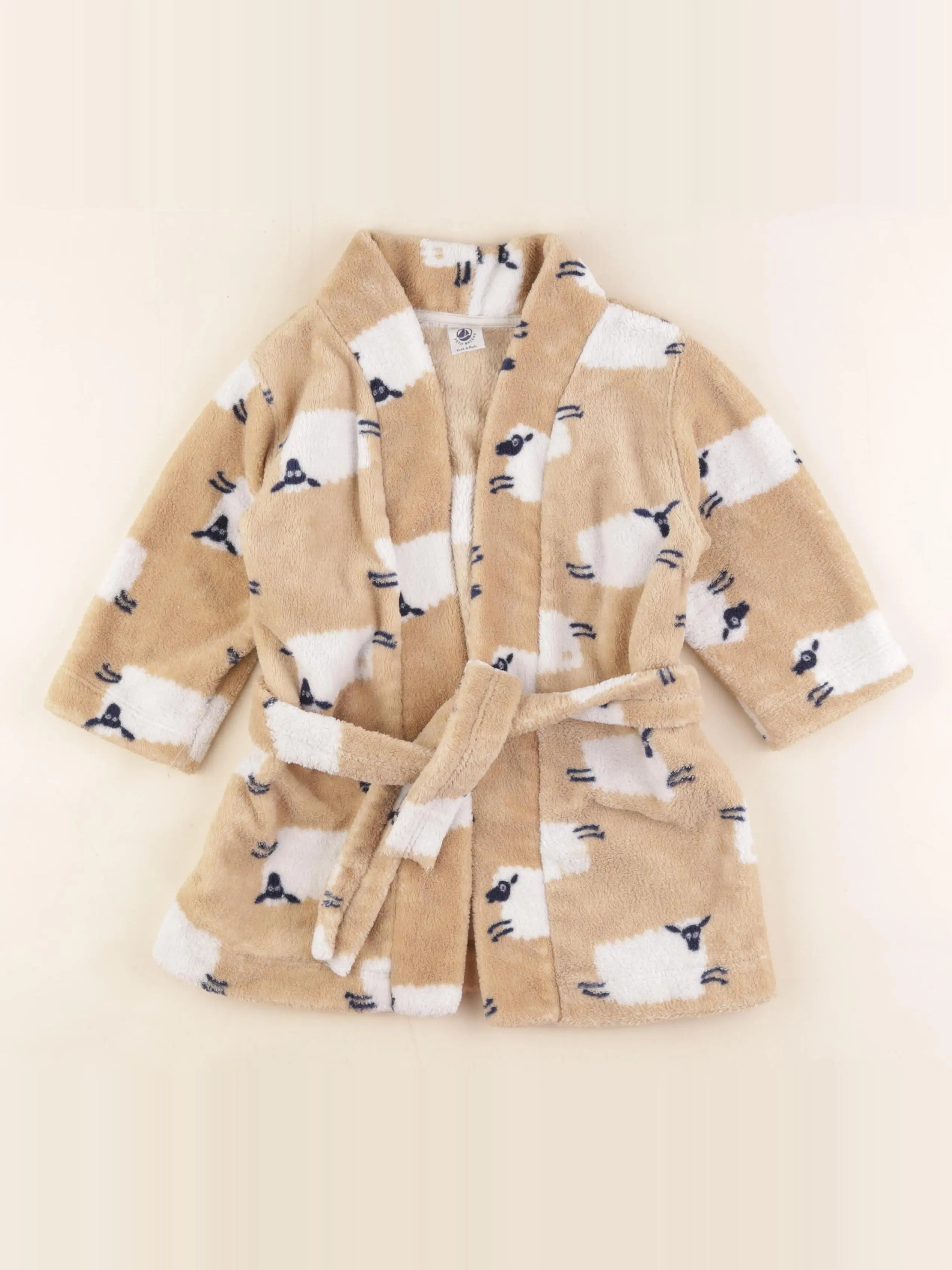 Petit Bateau - robe de chambre beige - 2/3 ans