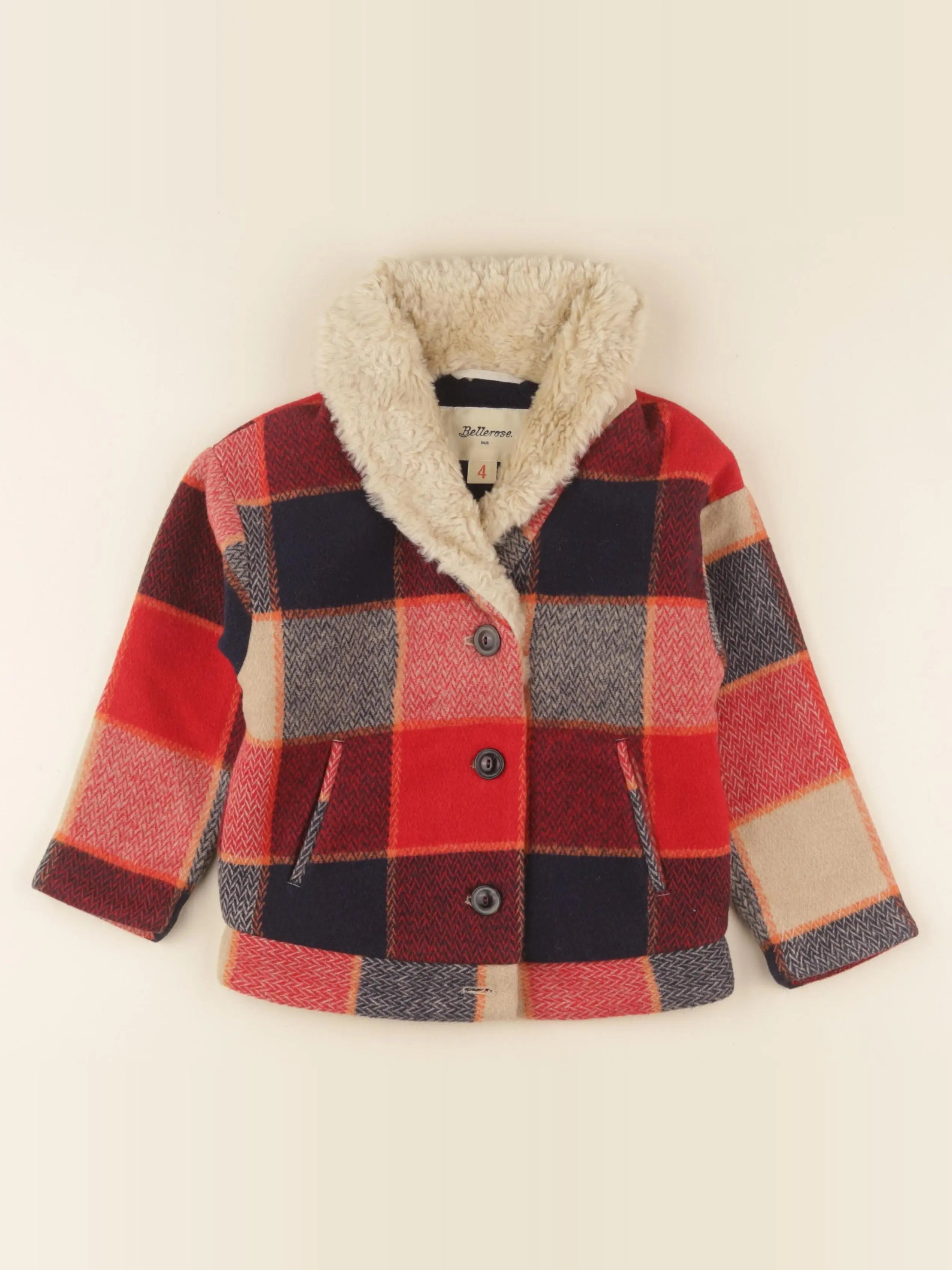Bellerose - manteau multicolore - 4 ans