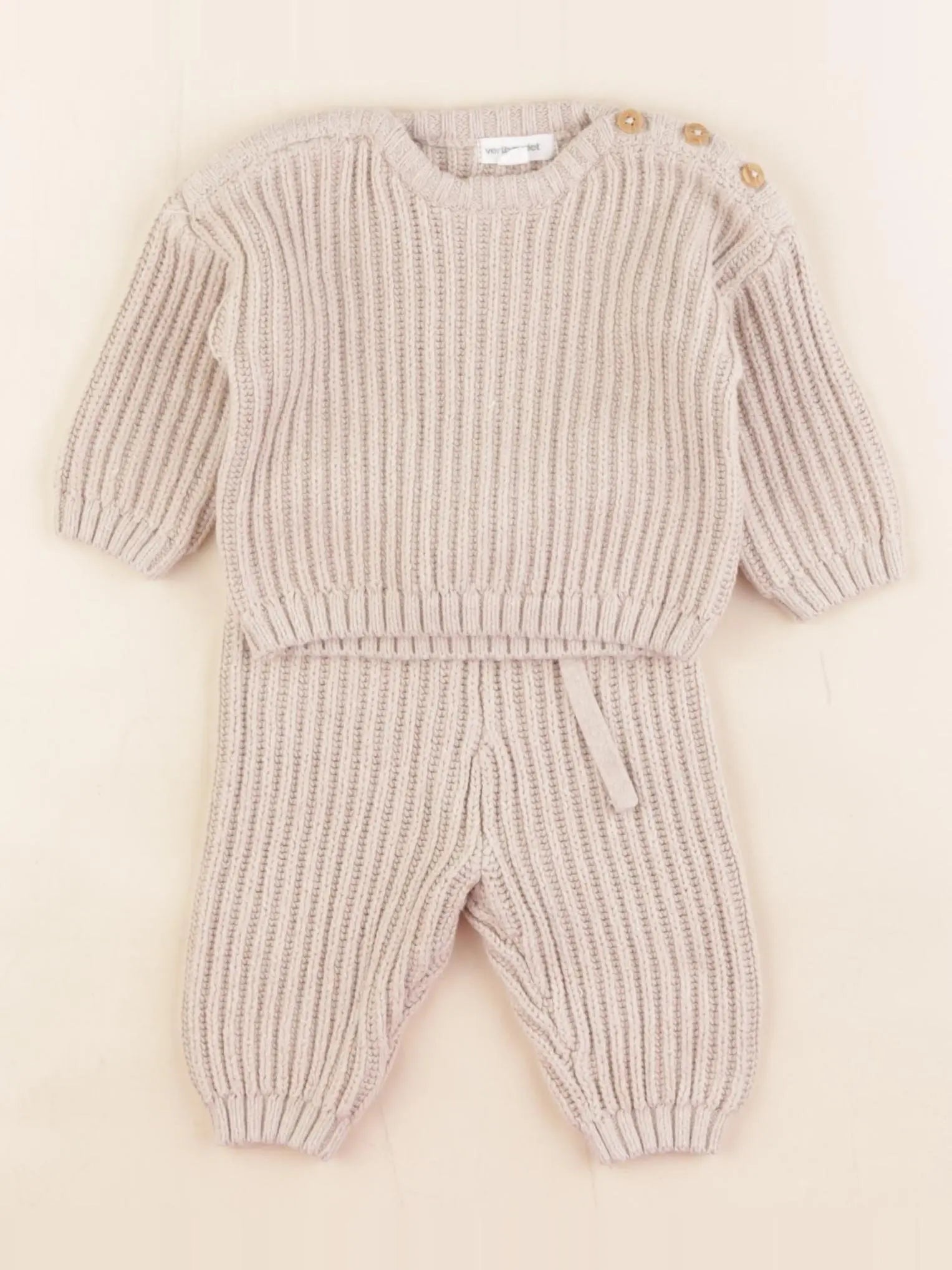 Vertbaudet - combinaison beige - 1 mois