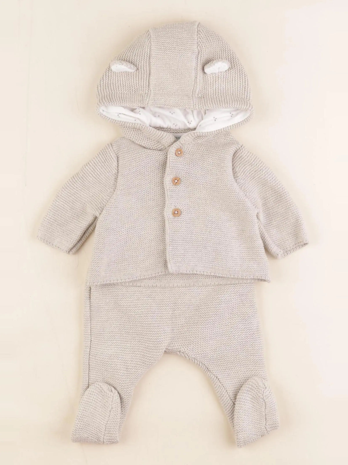 Vertbaudet - pyjama coton beige - 0 mois