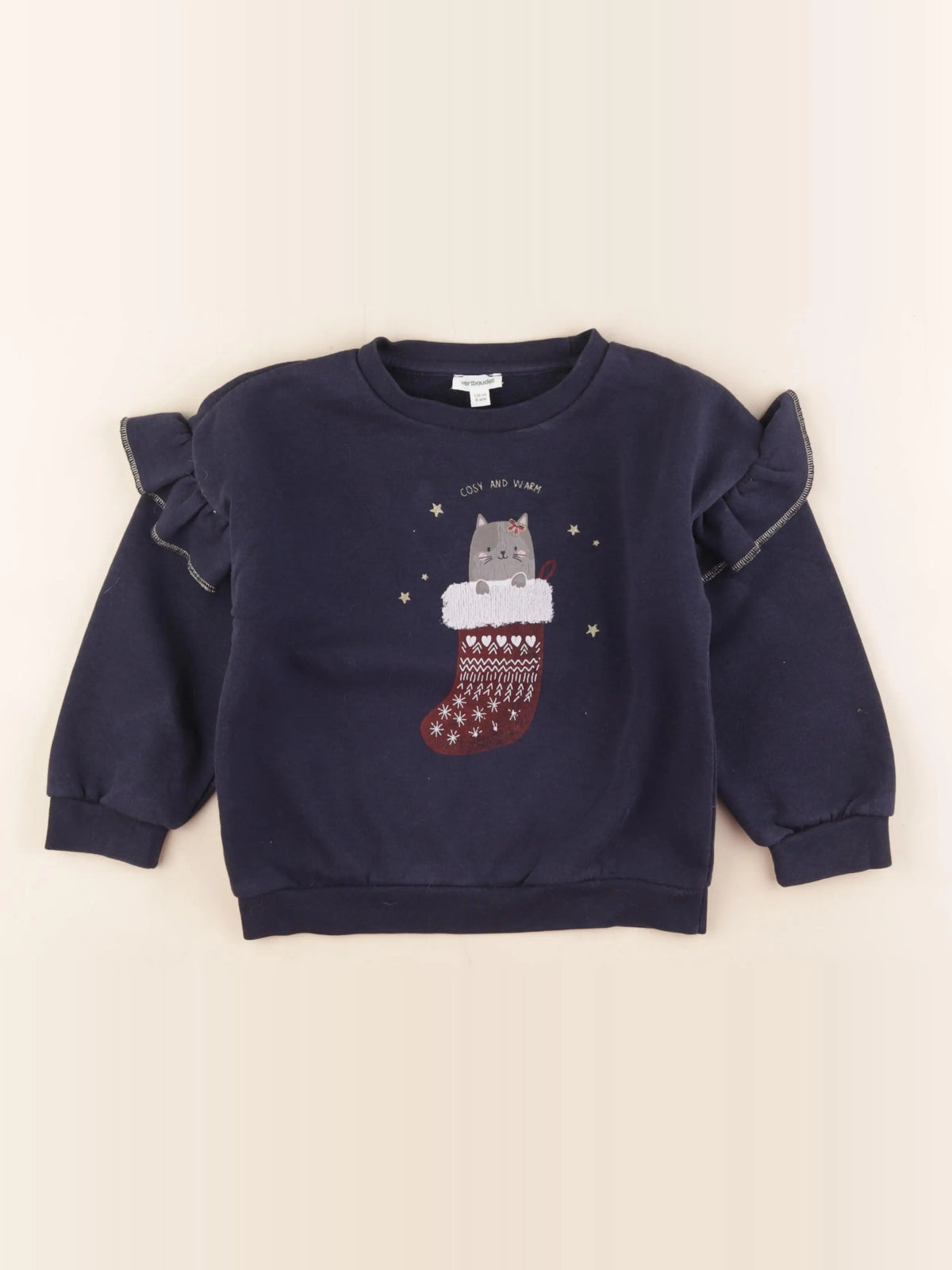 Vertbaudet - sweat bleu - 6 ans