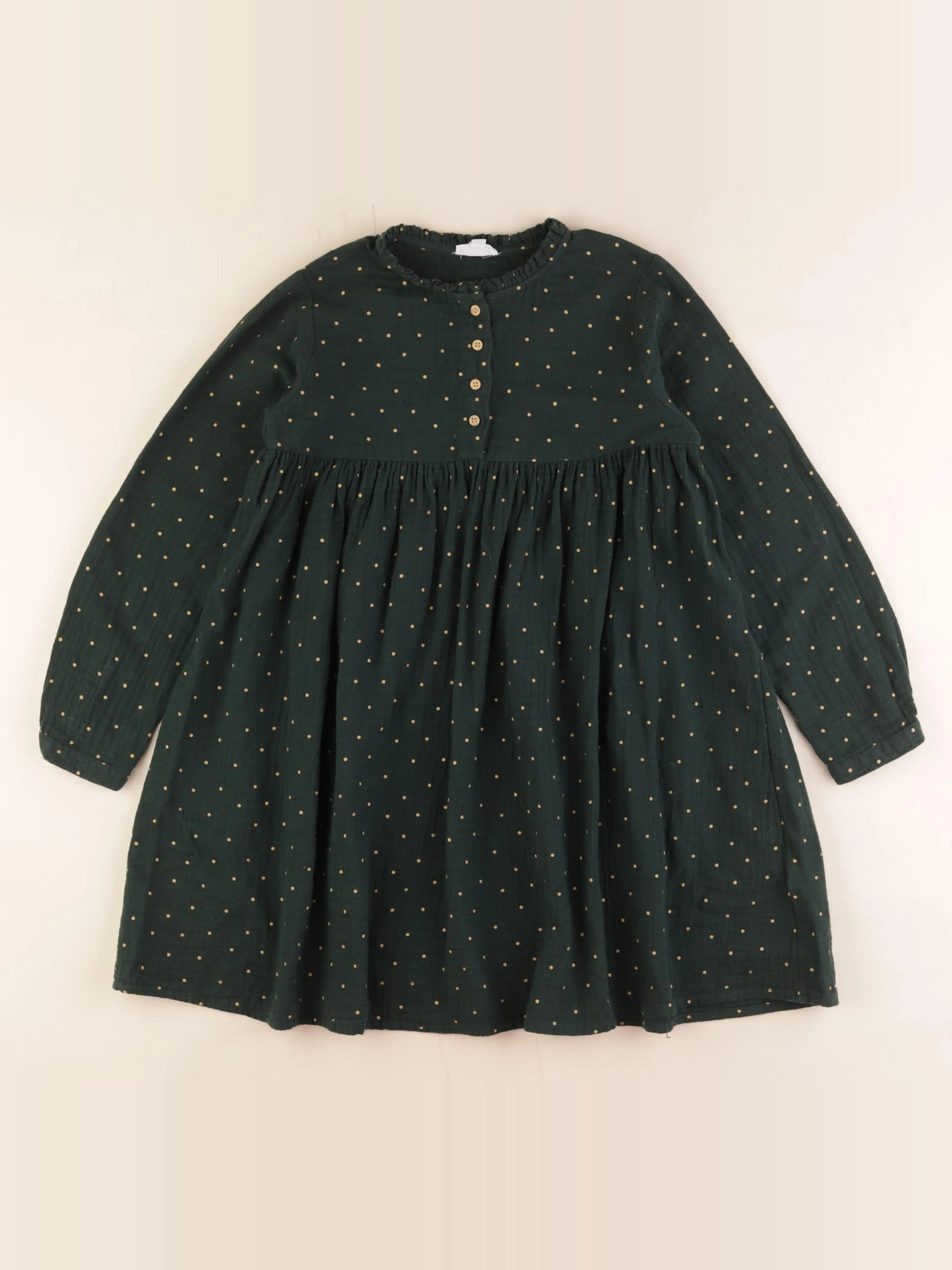 Vertbaudet - robe vert, or - 9 ans