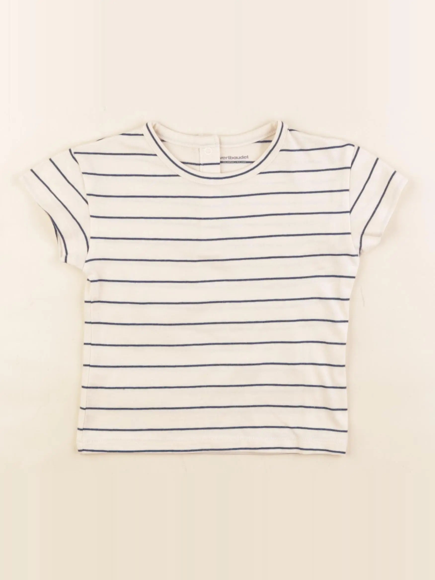 Vertbaudet - tee-shirt beige, bleu - 18 mois