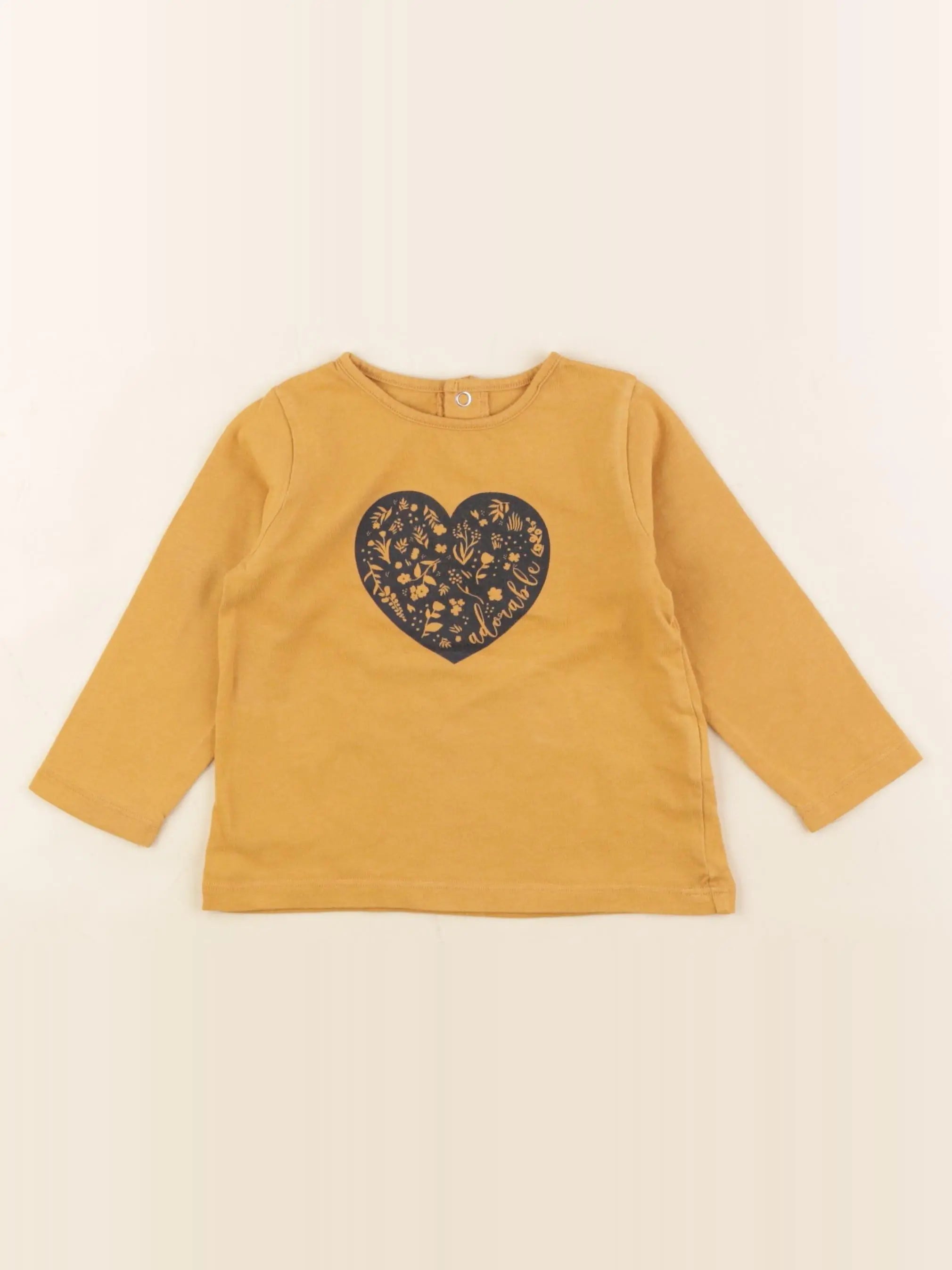 Vertbaudet - tee-shirt jaune - 12 mois