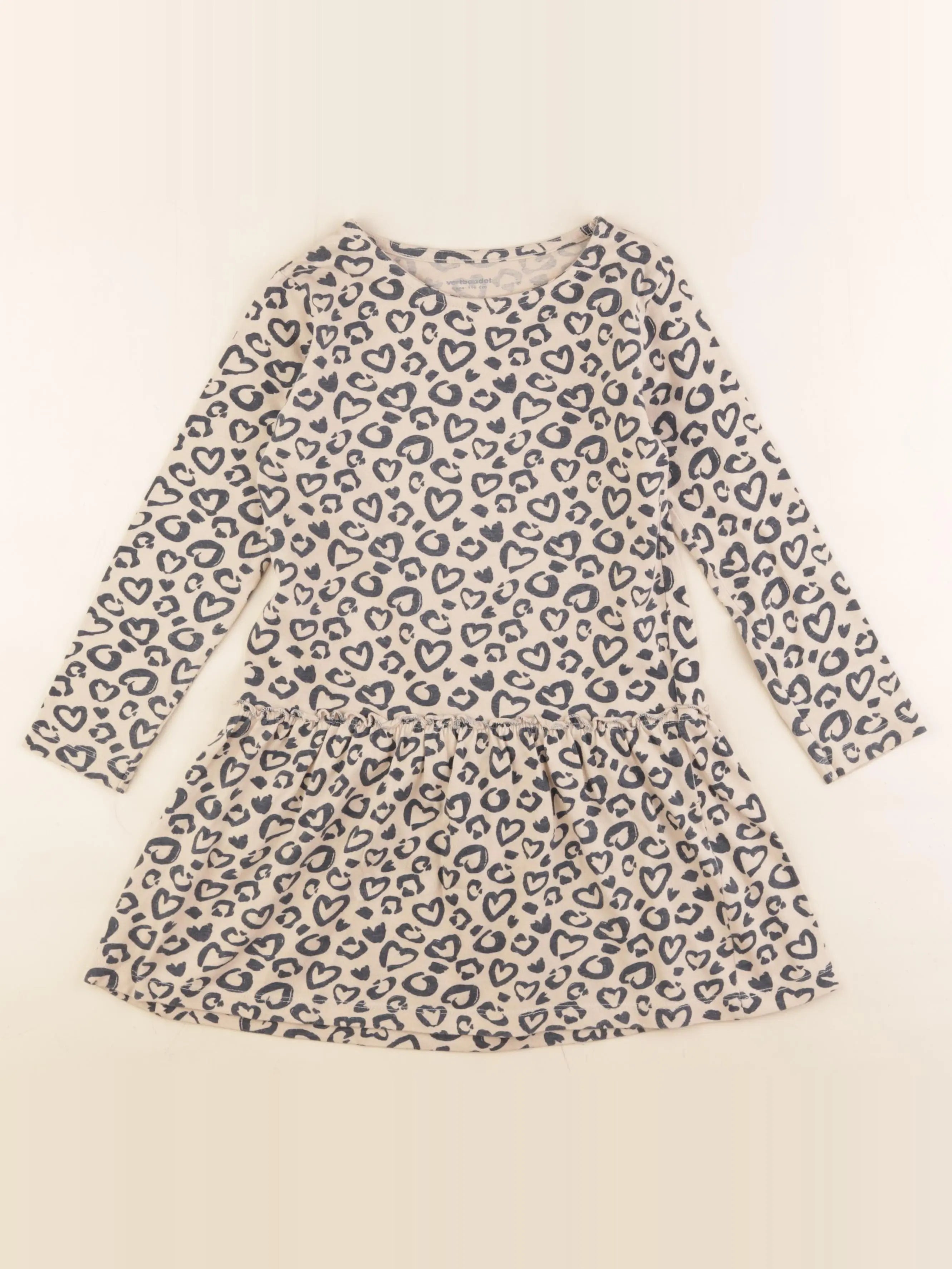 Vertbaudet - robe beige, noir - 6 ans