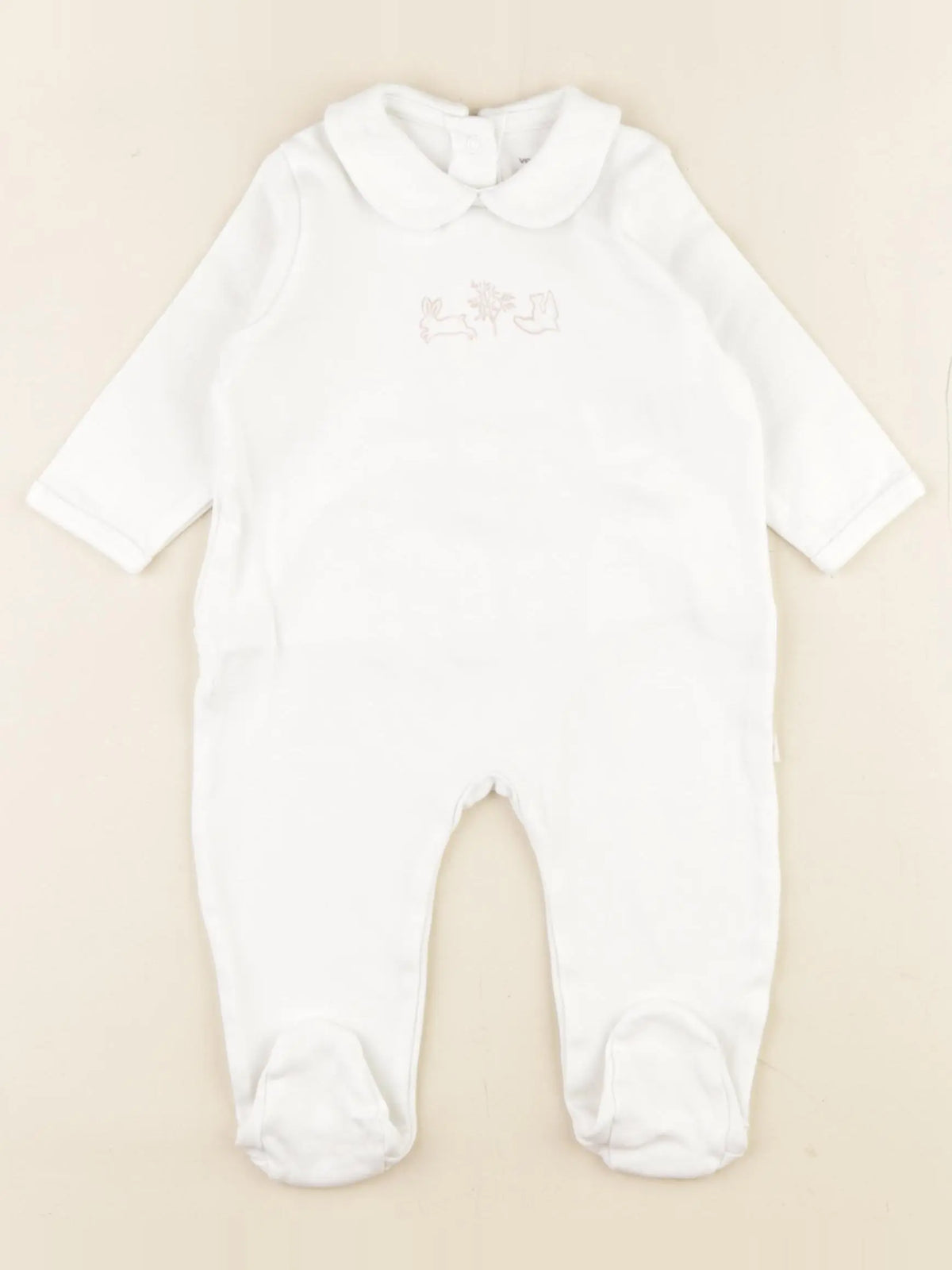 Vertbaudet - pyjama coton blanc - 6 mois