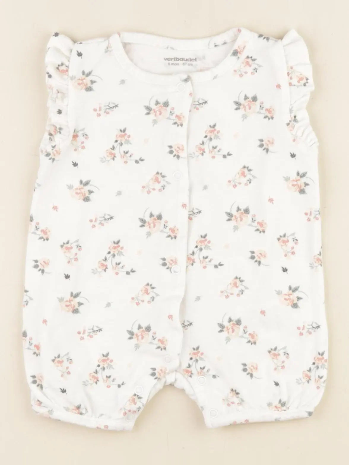 Vertbaudet - pyjama coton blanc - 6 mois