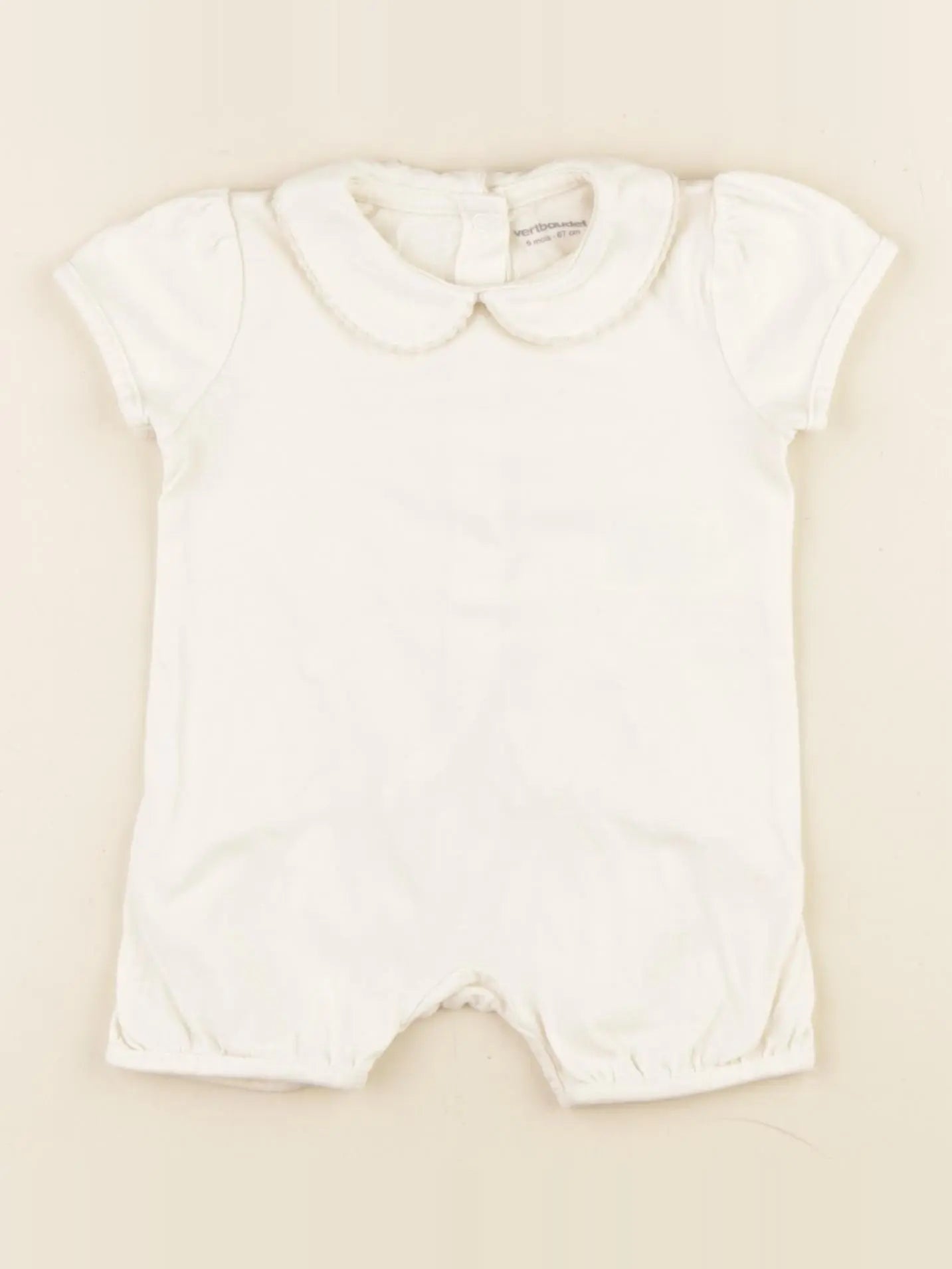Vertbaudet - pyjama coton blanc - 6 mois