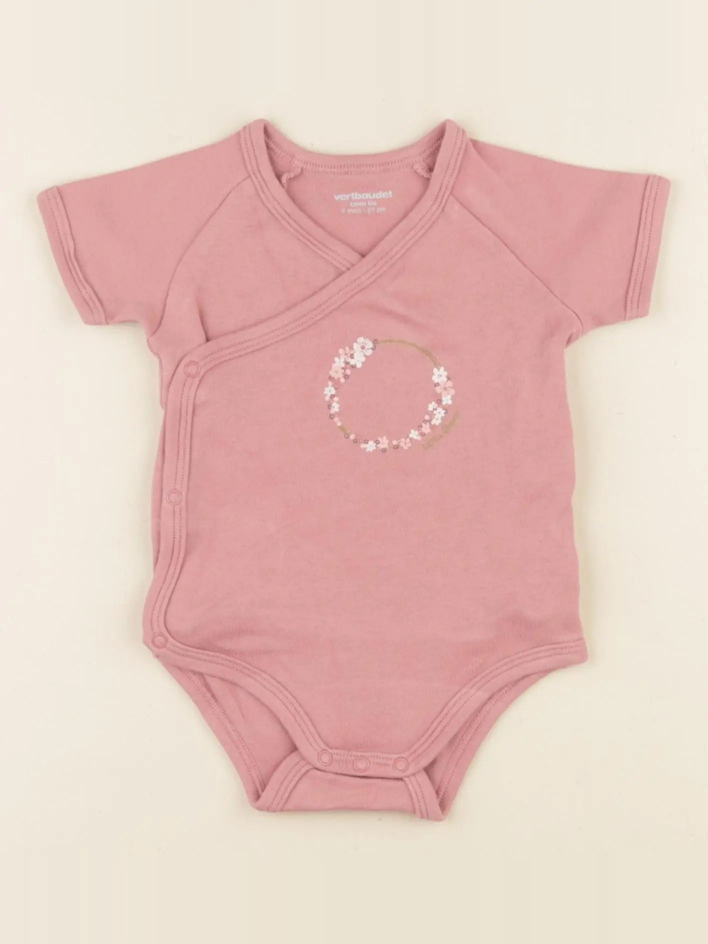 Vertbaudet - body rose - 6 mois