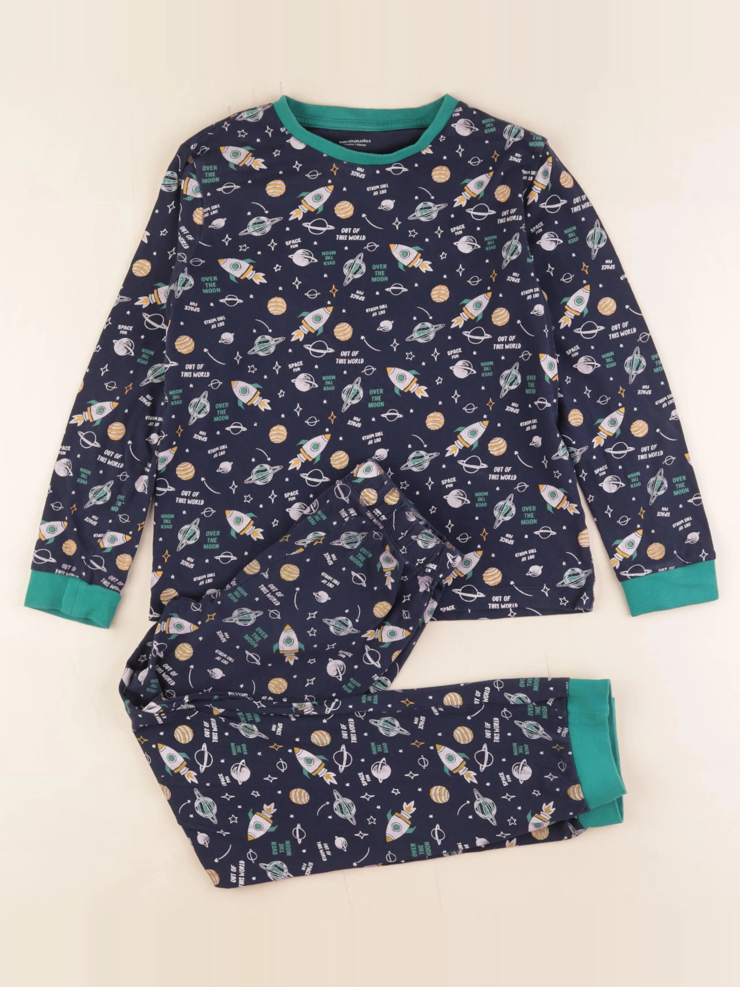 Vertbaudet - pyjama coton bleu - 10 ans