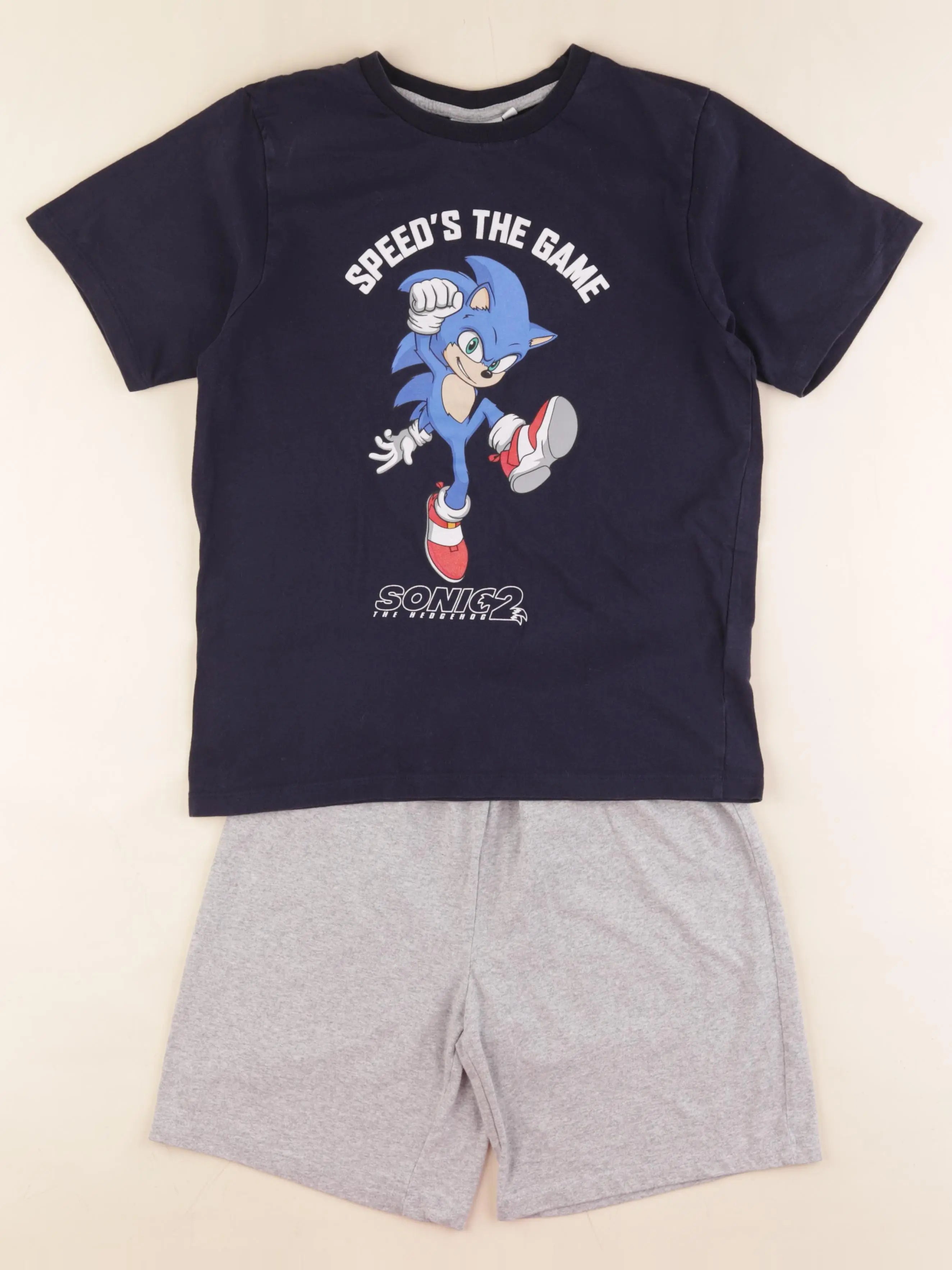 Vertbaudet - pyjama coton bleu, gris - 12 ans