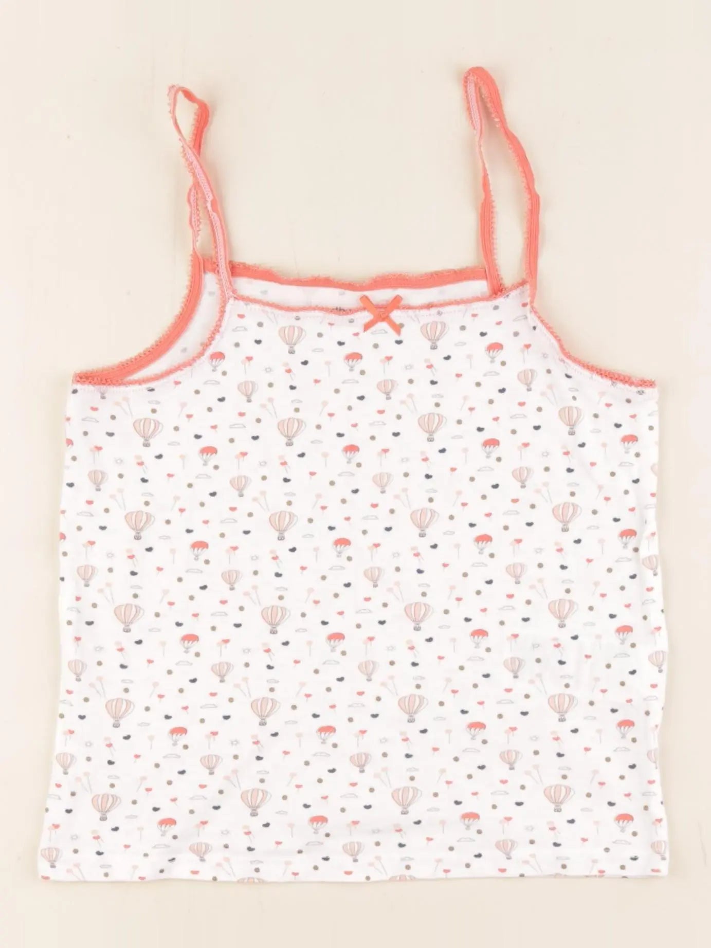 Vertbaudet - maillot de corps blanc, orange - 6 ans