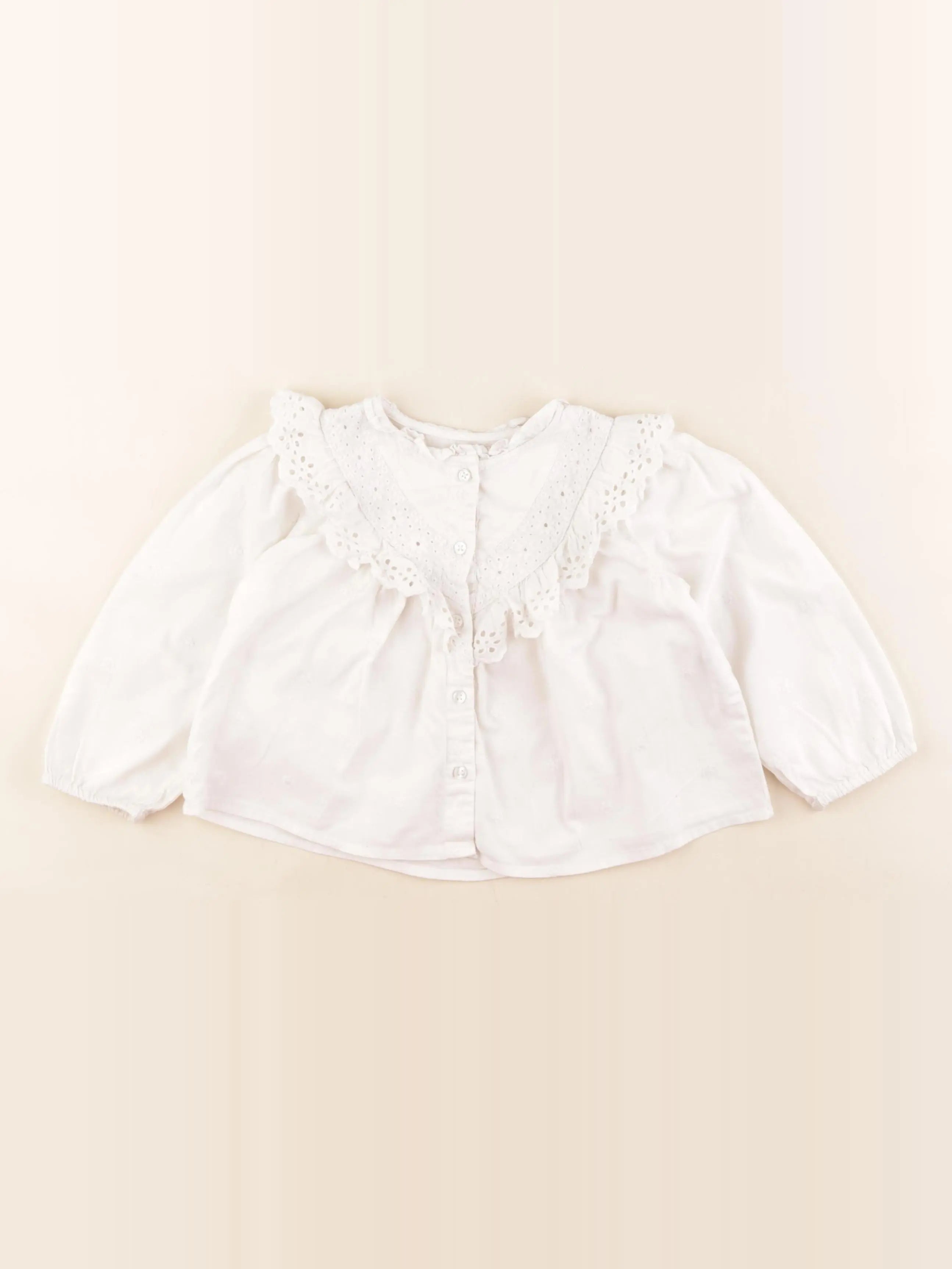 Zara - blouse blanc - 12/18 mois