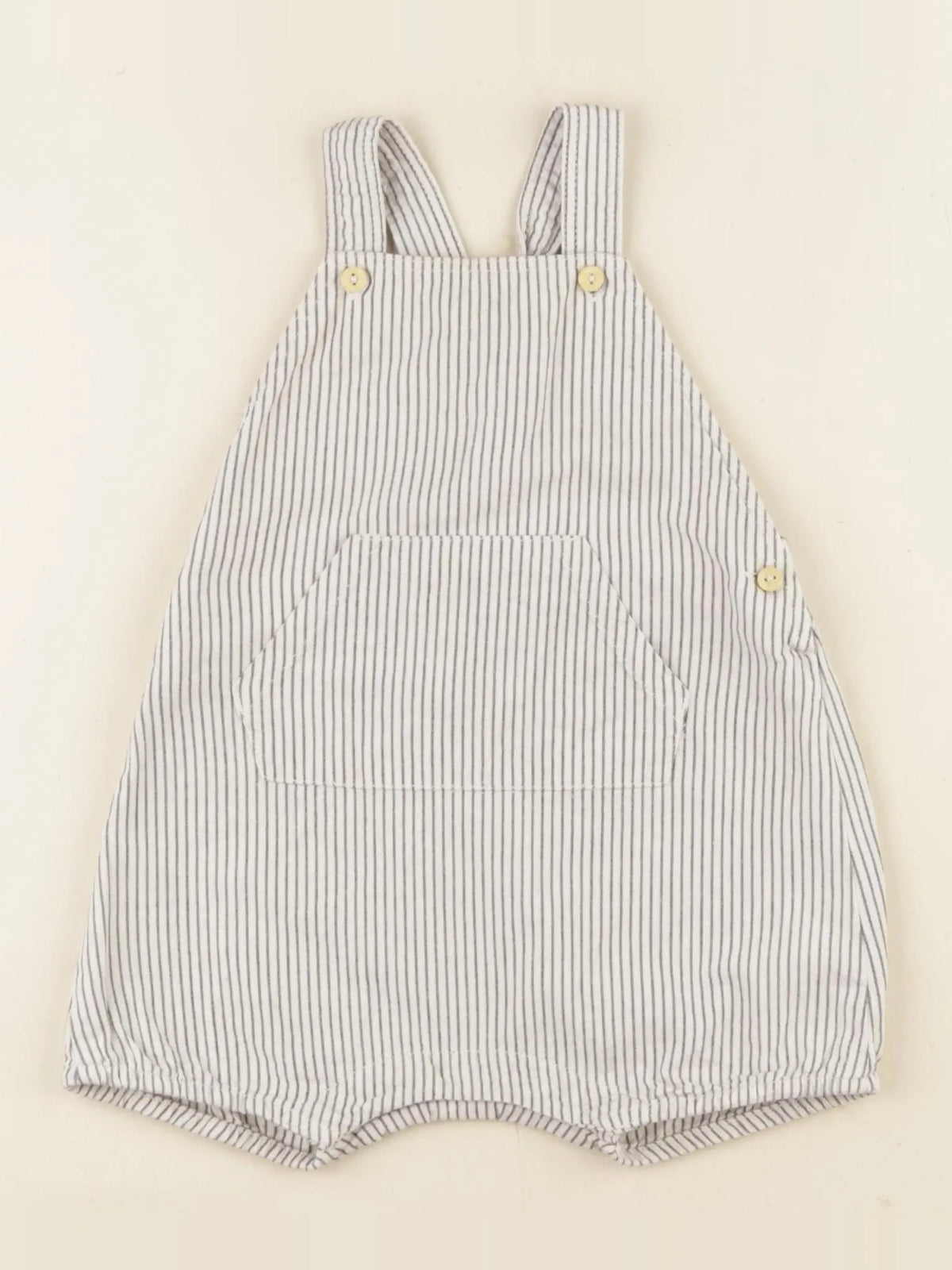 H&M - salopette blanc, bleu - 6/9 mois