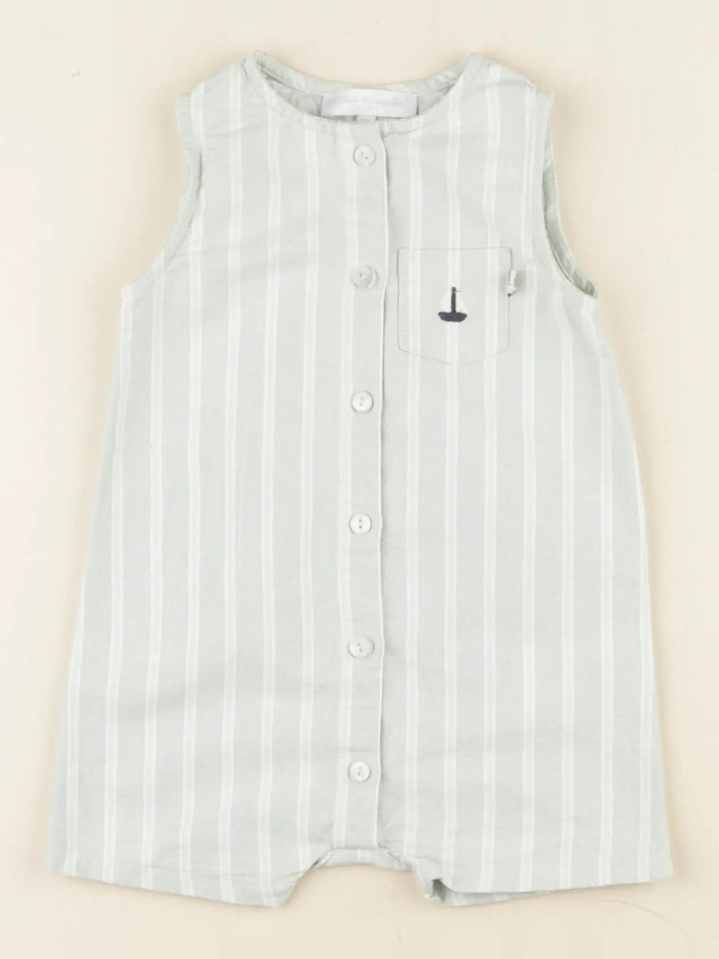 Vertbaudet - combinaison blanc, vert - 12 mois