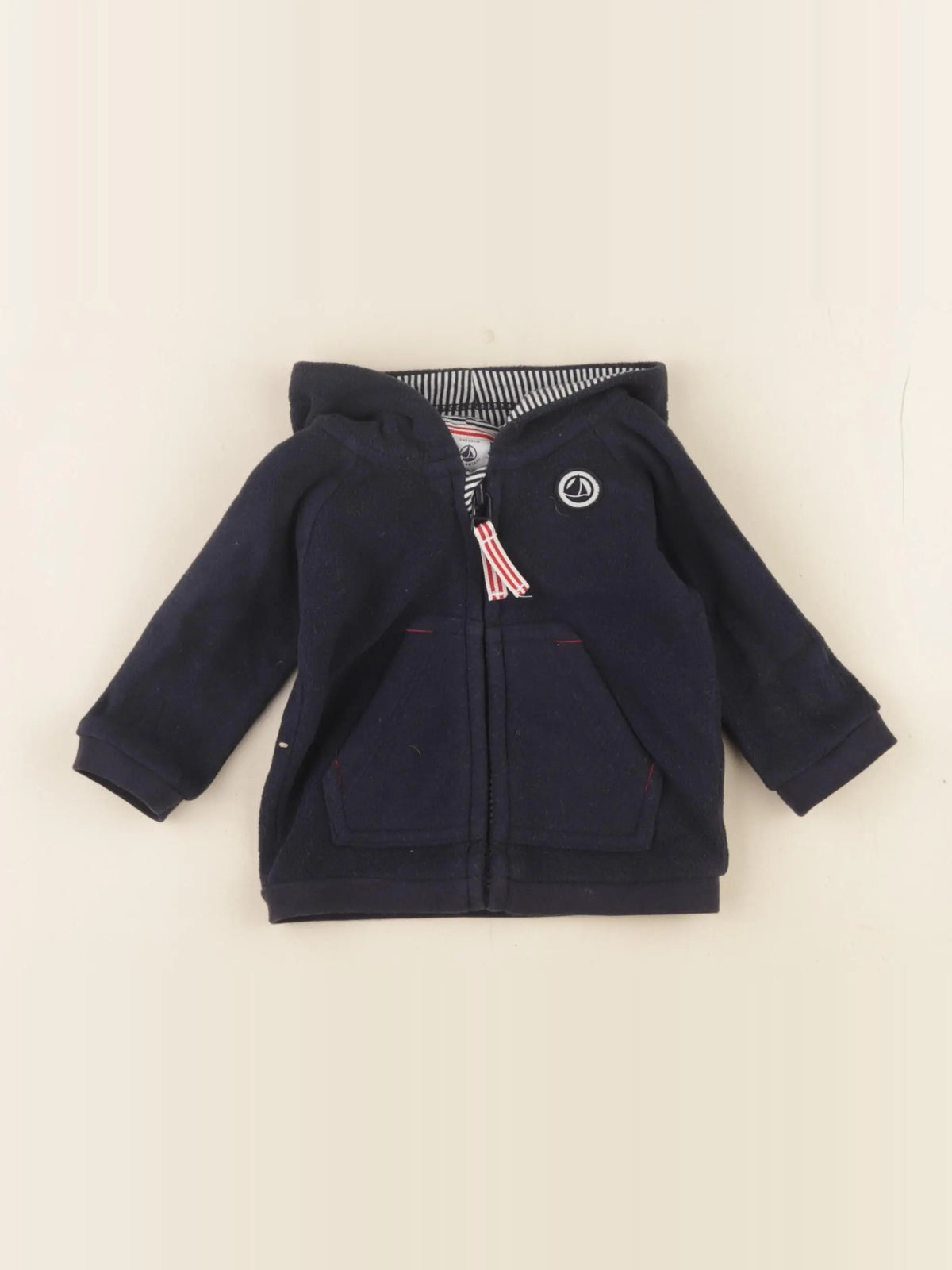 Petit Bateau - sweat bleu - 3 mois