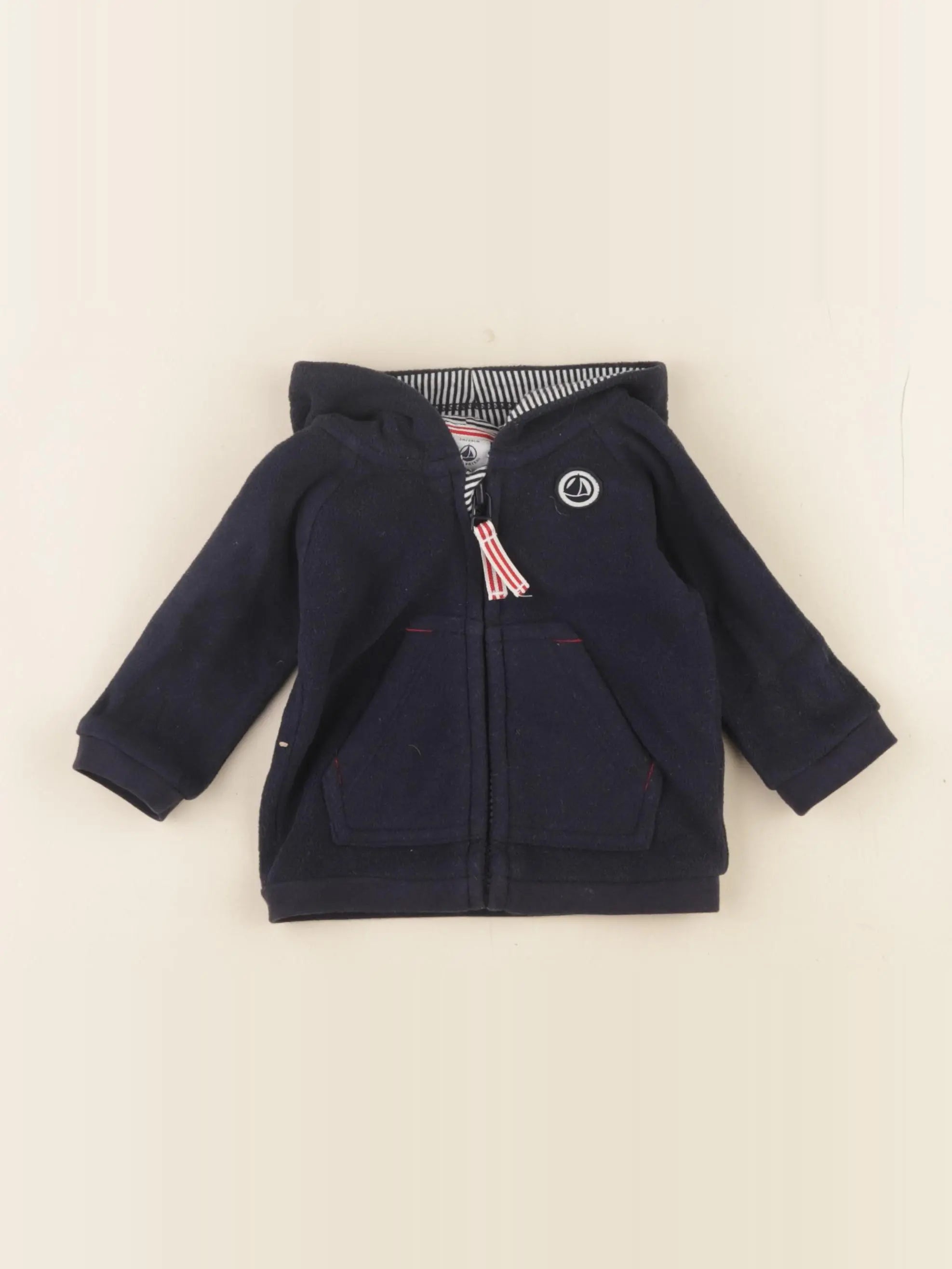 Petit Bateau - sweat bleu - 3 mois