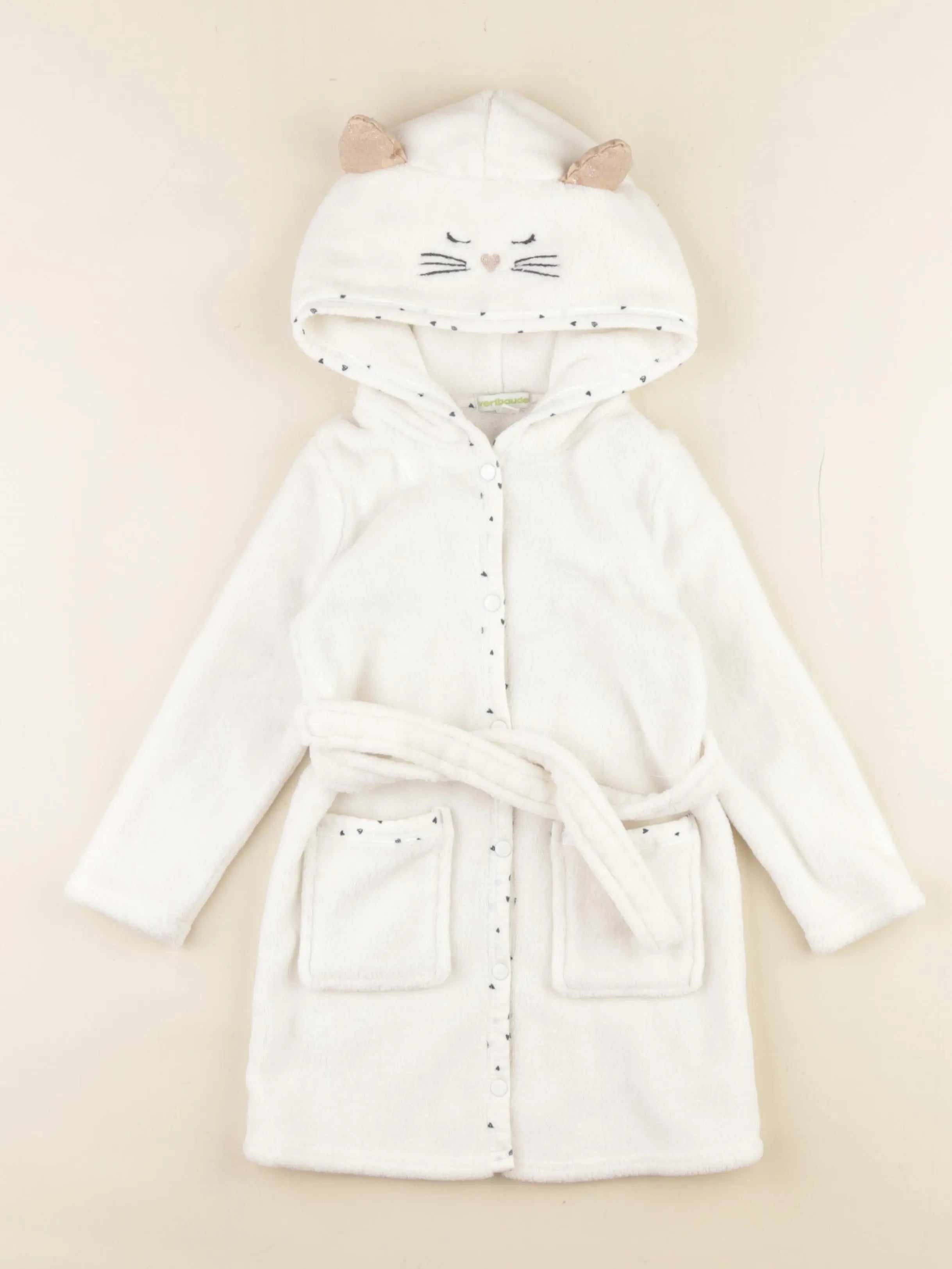Vertbaudet - robe de chambre blanc - 4 ans