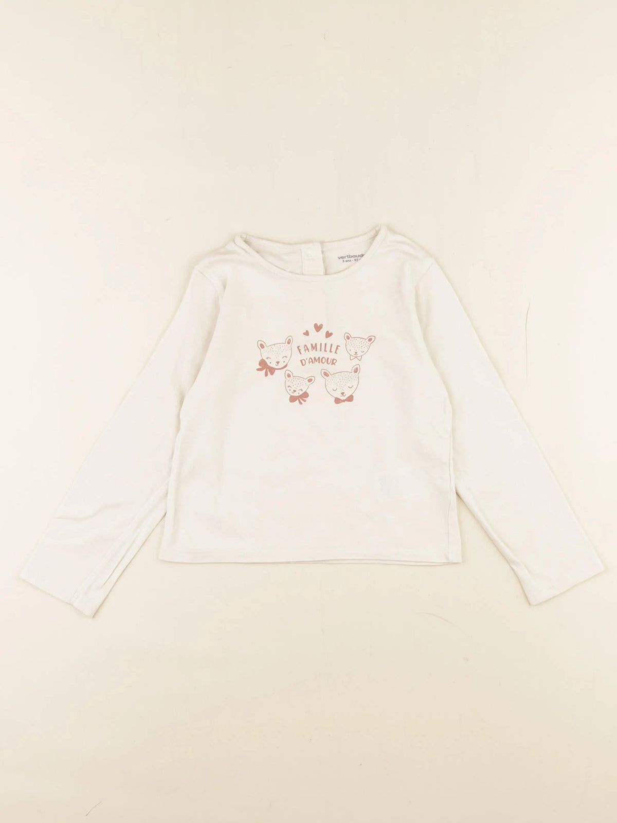 Vertbaudet - tee-shirt beige - 3 ans