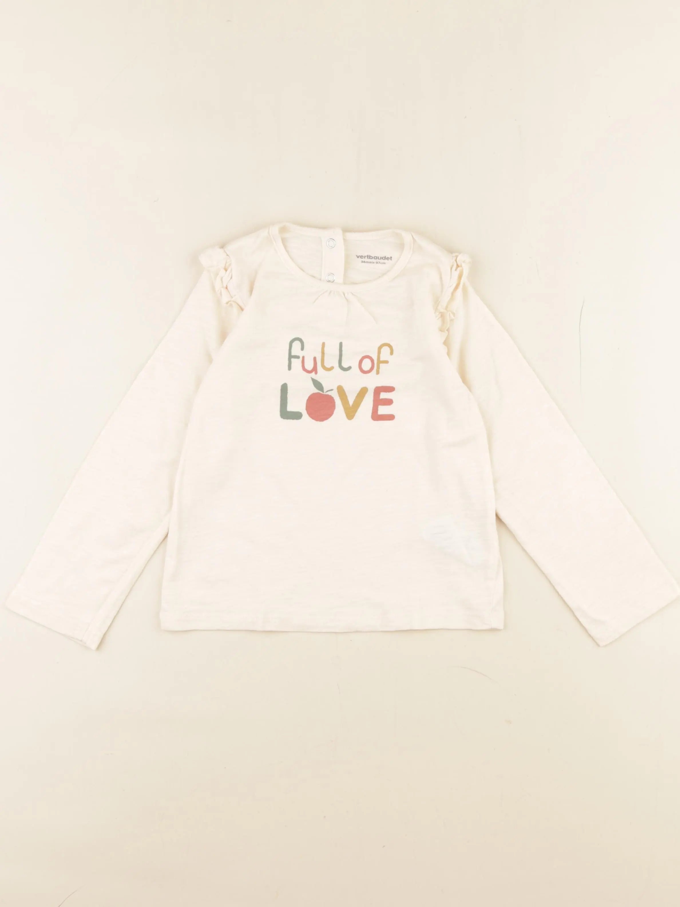 Vertbaudet - tee-shirt beige - 3 ans